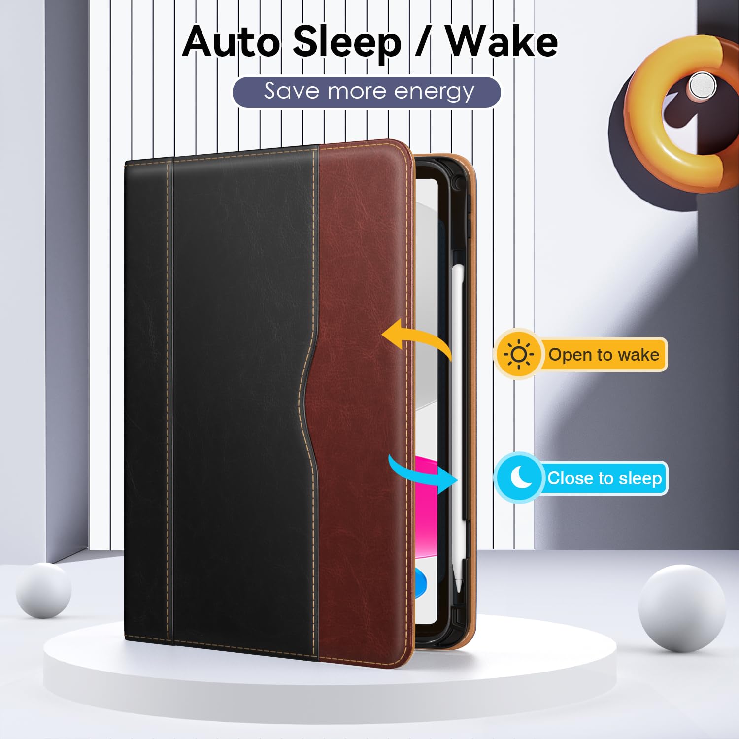 Okp Case For Ipad 10Th Generation 2022, 10.9 Inch Ipad 10Th Case With Multi Angle Viewing Pu Leather Stand Cover With Pencil Hol