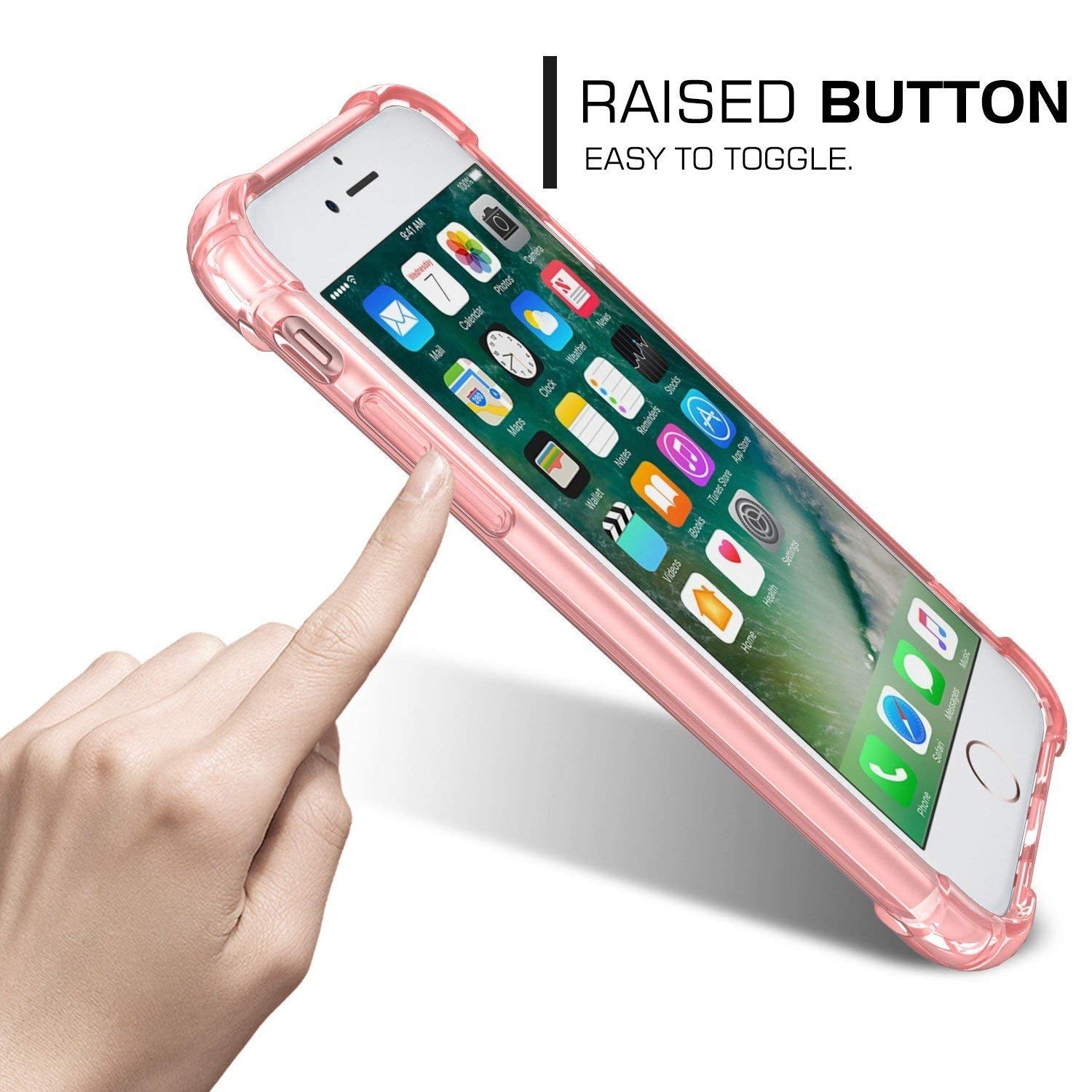 Oribox Case Compatible With Iphone Se 2022/2020 , Compatible With Iphone 8/7 Case, With 4 Corners Shockproof Protection, Pink