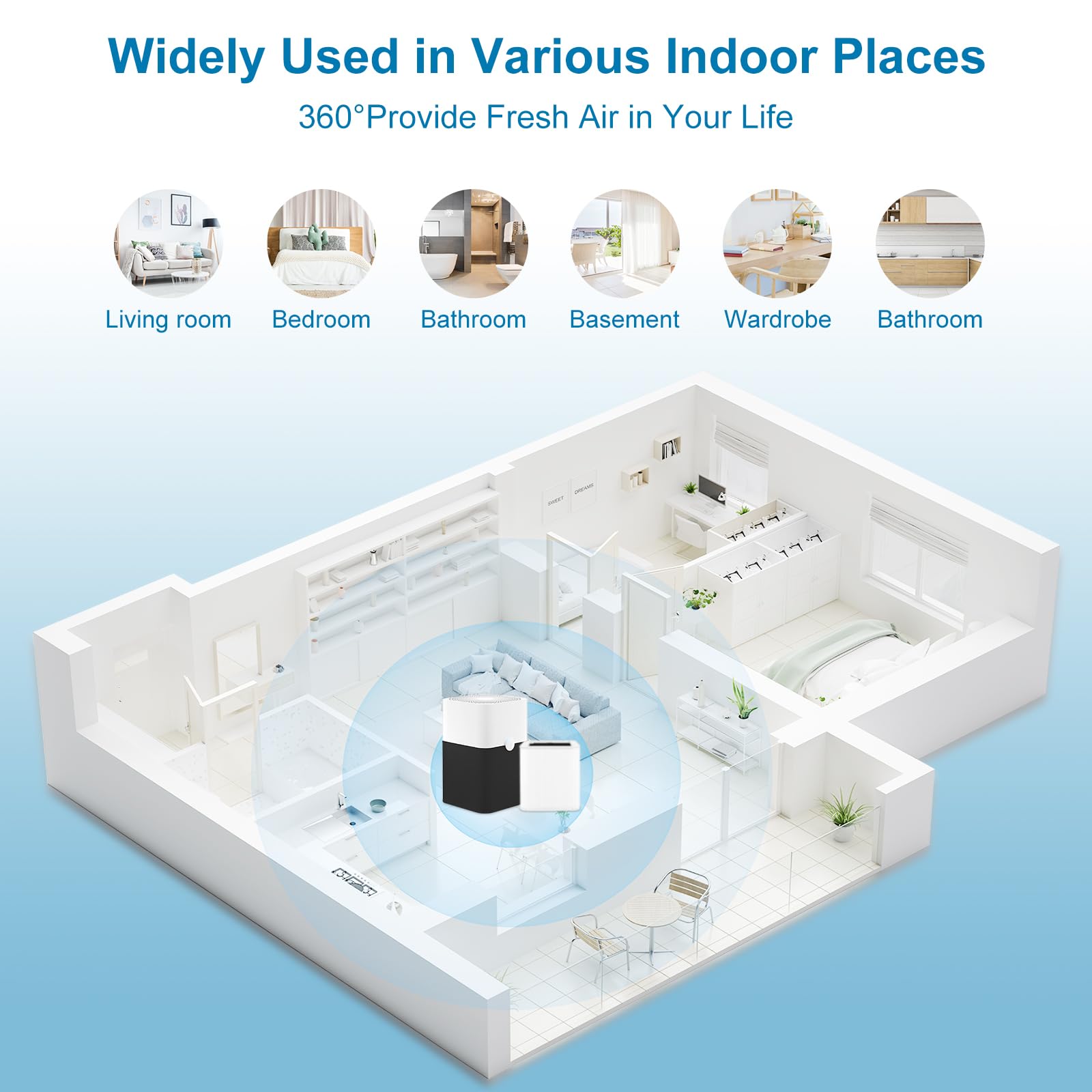 Nxbhg Blue 211+ Replacement Filter Compatible With Blue Pure 211+ Air Puri-Fier, Foldable Activated Carbon Filter, 2 Pack