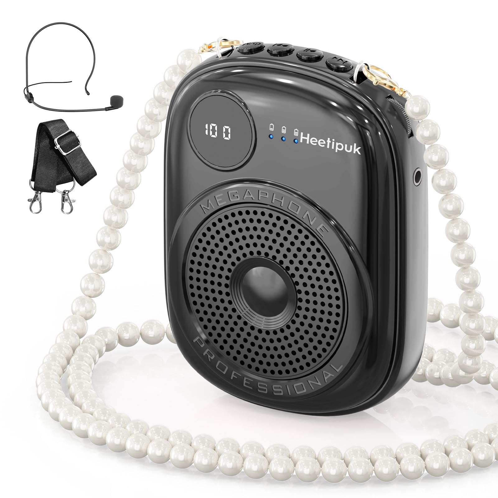 heetipuk Voice Amplifier Microphone Headset,Portable Voice Amplifier,PA Systems for Teachers,Training,Shopper Guide,Tour Guide, 