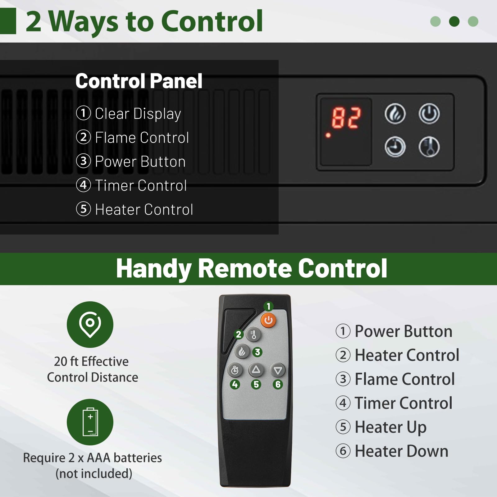 Simoe Fireplace Tv Stand With 23 Inch Fireplace, Electric Tv Console For Tvs Up To 65, Entertainment Center With 2 Cabinets & Re