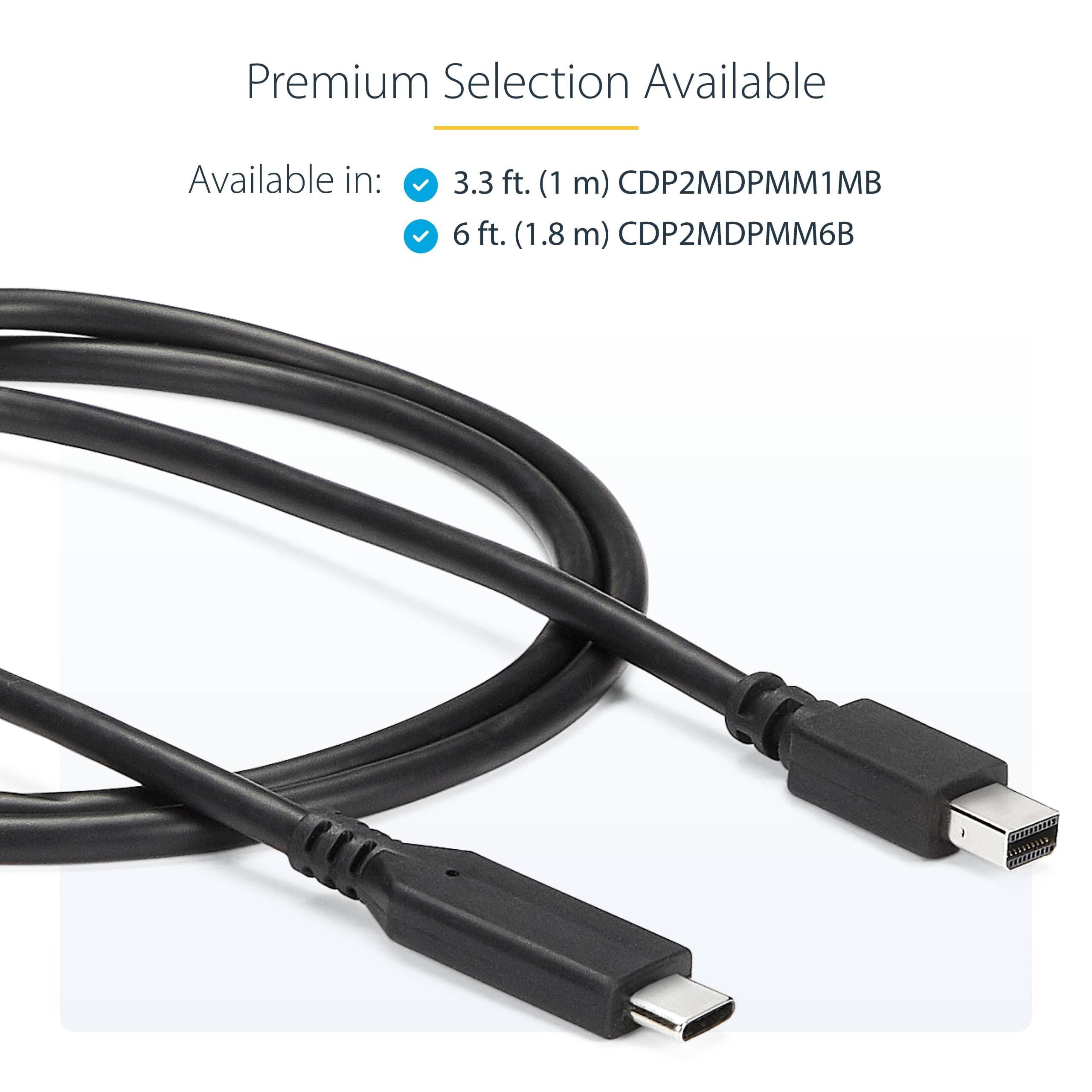 Startech.Com 6Ft / 1.8M Usb-C To Mini Displayport Cable - 4K 60Hz - Black - Usb 3.1 Type C To Mdp Adapter (Cdp2Mdpmm6B)