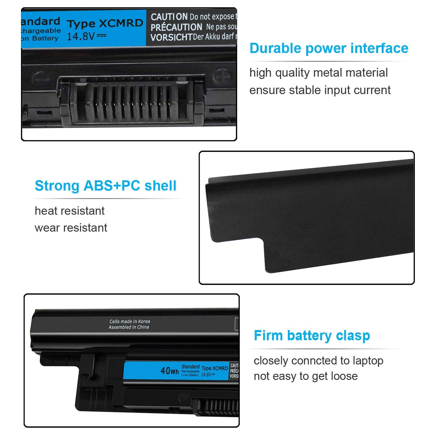40Wh Xcmrd 14.8V Battery For Dell Inspiron 15 3000 Series 3542 3543 3521 3537 3531 3541 17 3721 3737 15R 5537 5521 17R 5737 5721