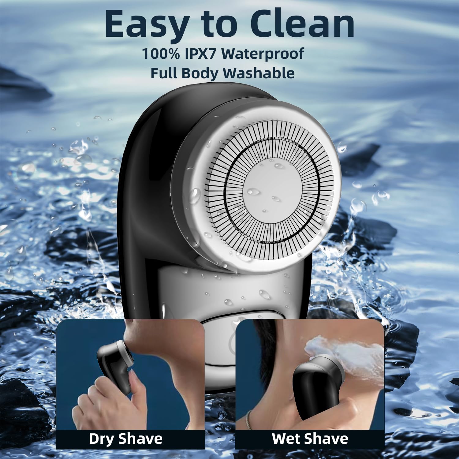 Mini Electric Shaver, Pocket Size Electric Shaver For Men Women, Rechargeable Easy One Button, Portable Powerful Waterproof Elec