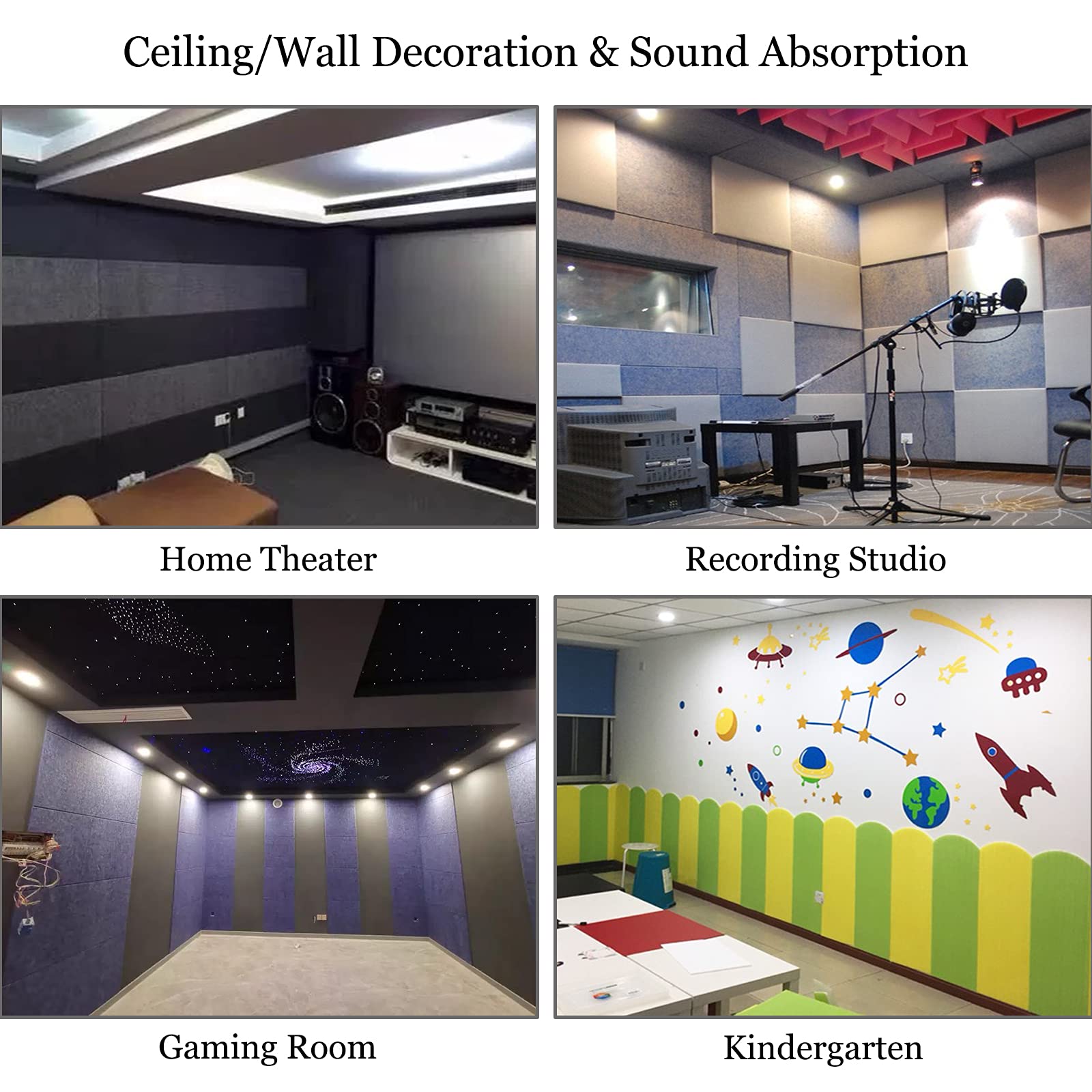 Bxi Sound Absorber   31.5 X 23.6 X 3/8 Inches 6 Pack High Density Acoustic Absorption Panel, Sound Absorbing Panels Reduce Echo