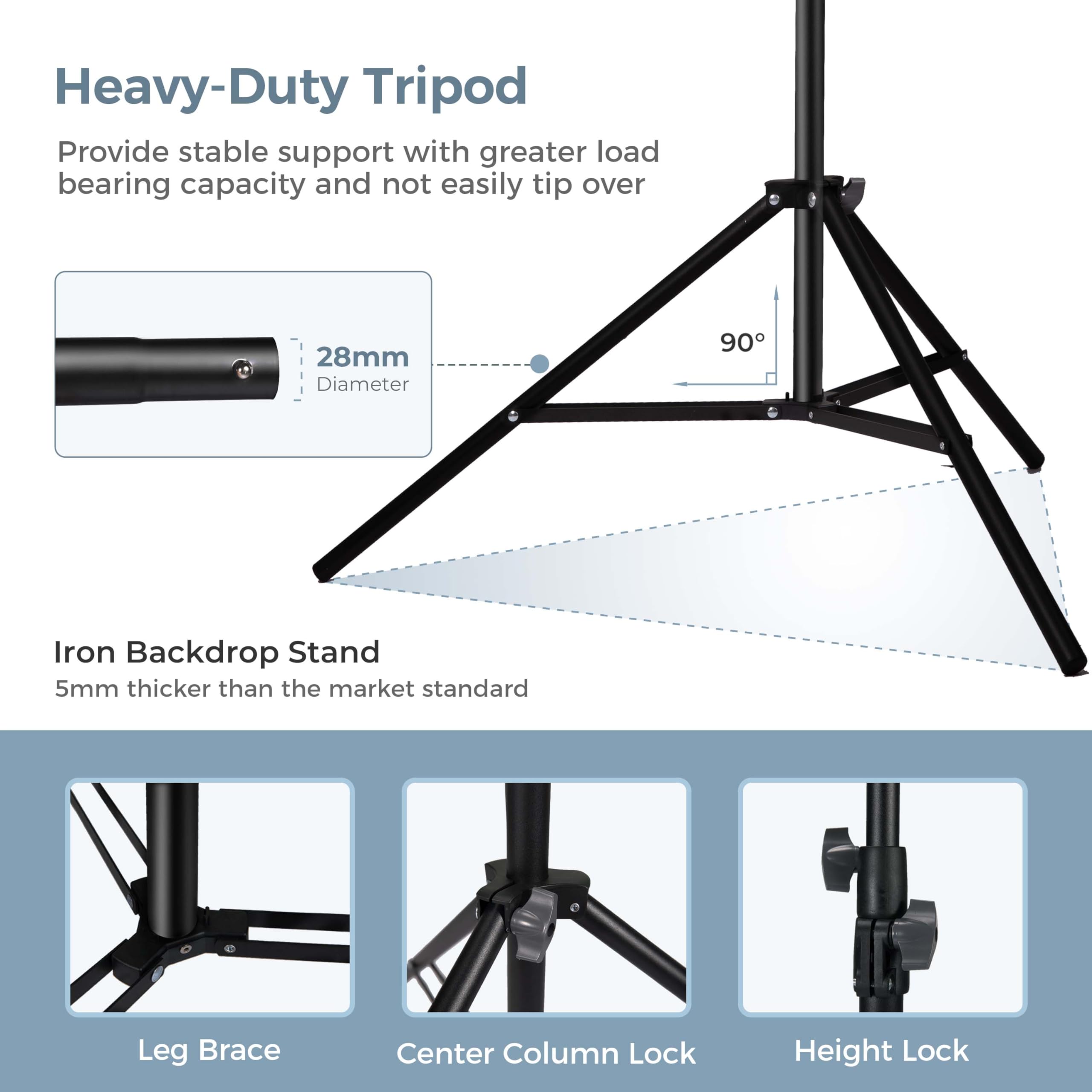 Anautin Backdrop Stand 10X7Ft Adjustable Photo Backdrop Stand Kit Photography Backdrops With 4 Crossbars, Photo Studio Adjustabl