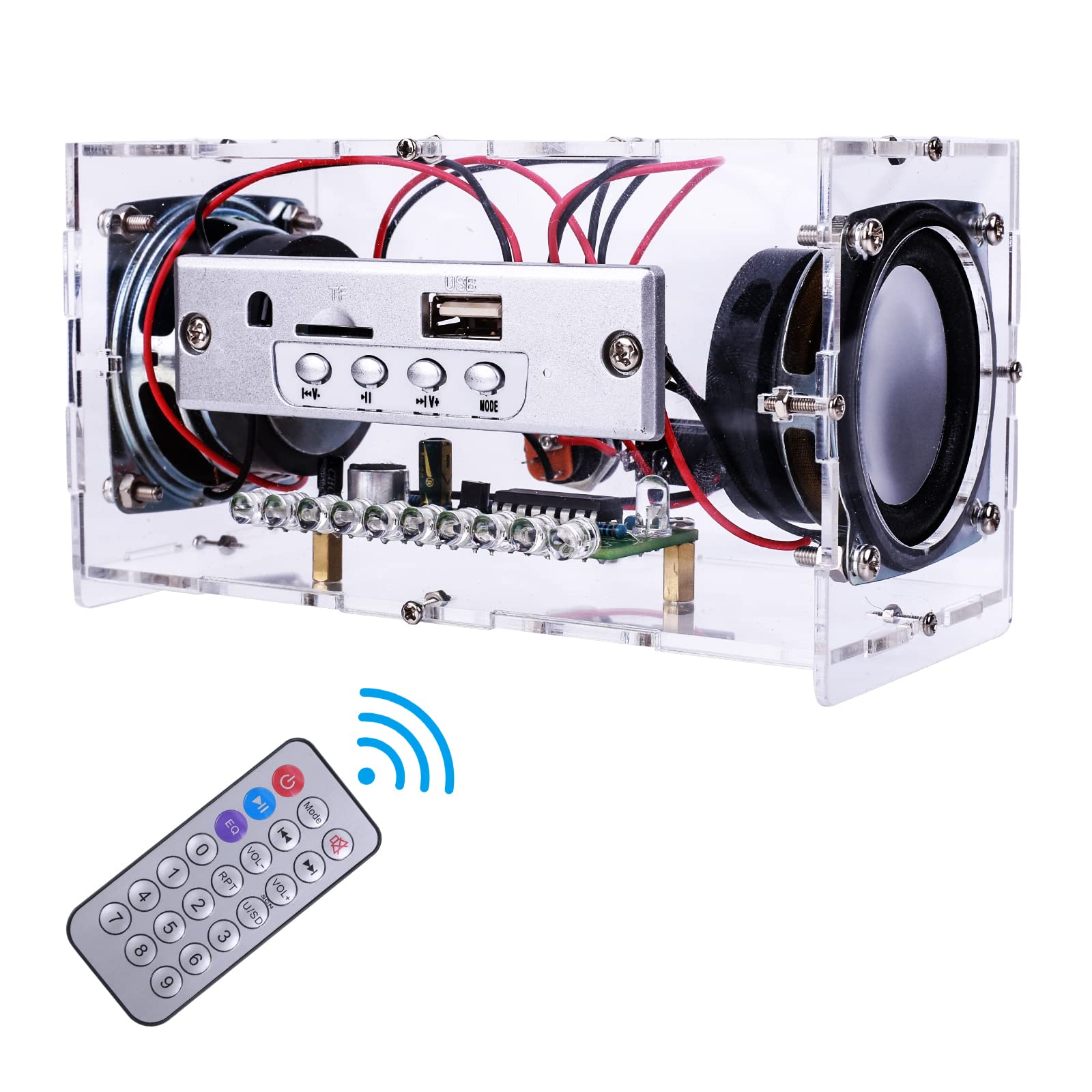 Mioyoow Diy Bluetooth Compatible Speaker Kit With Led Flashing Light, Diy Electronics Soldering Project Usb Mini Home Stereo Sou