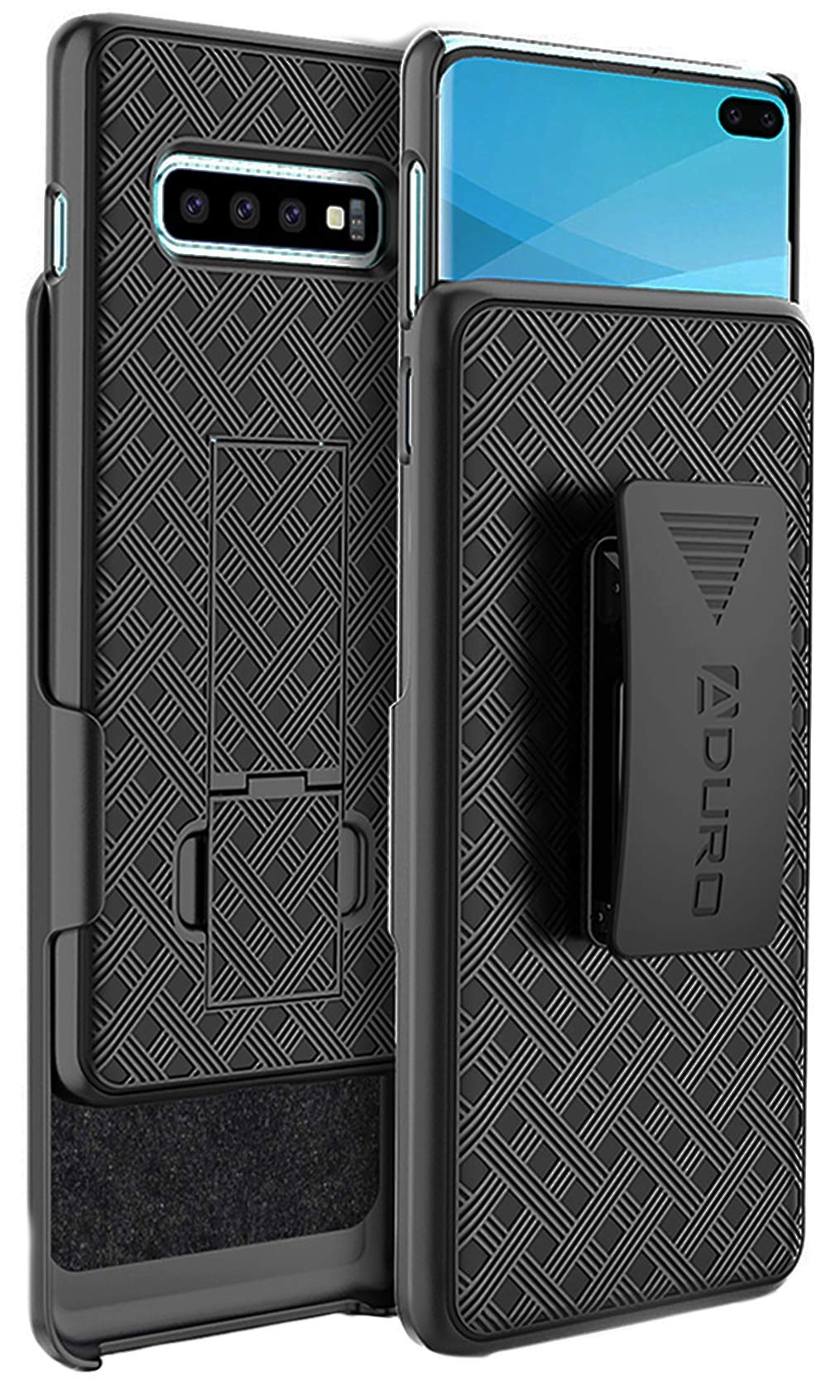Aduro Cell Phone Holsters For Samsung Galaxy S10 Plus Case Protector Includes Belt Clip & Built In Kickstand