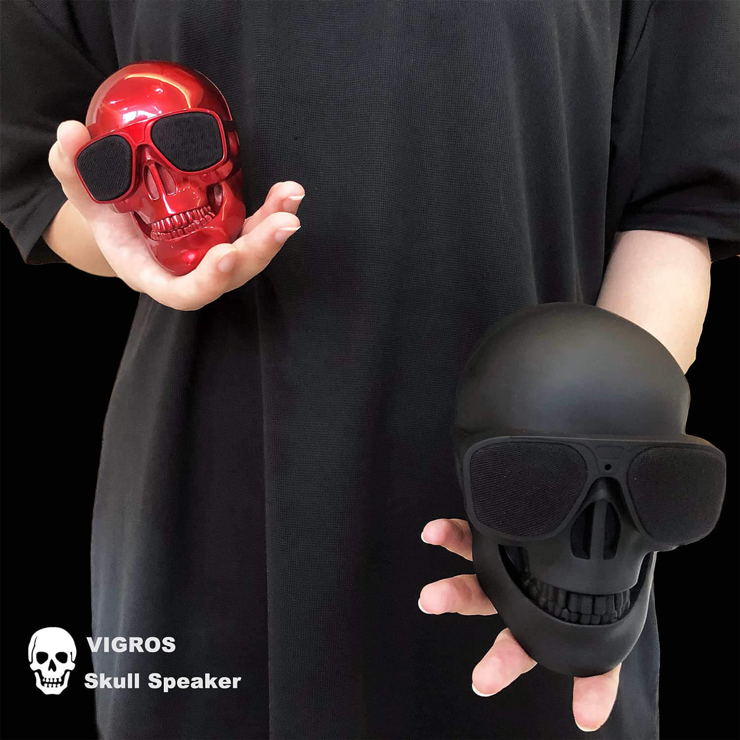 Vigros Skull Speaker Portable Bluetooth Mini Speakers Bass Stereo Compatible For Desktop Pc/Laptop/Mobile Phone/Mp3/Mp4 Player F