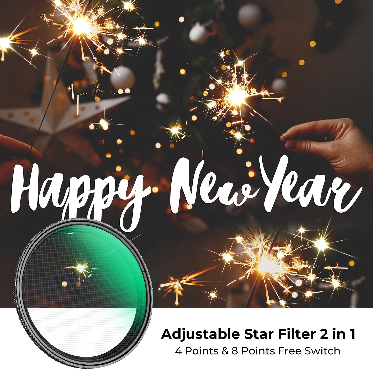 K&F Concept 67Mm Variable Star Filter Cross Screen Starburst Filter 4, 8 Points  18 Layer Coating Ultra Slim Optical Glas Camera