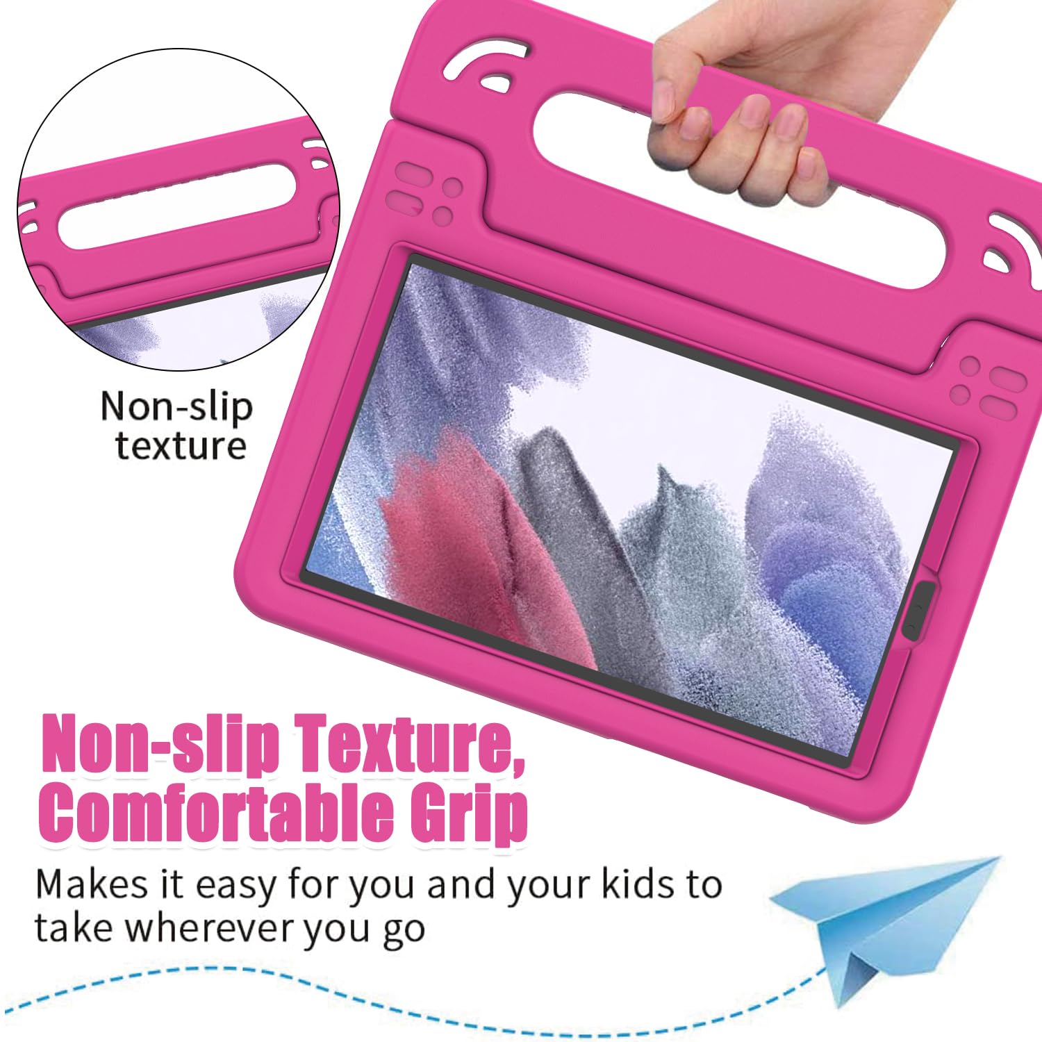 Bmouo Kids Case For Samsung Galaxy Tab A7 Lite 8.7 Inch 2021 - With Screen Protector, Shockproof Lightweight Convertible Handle