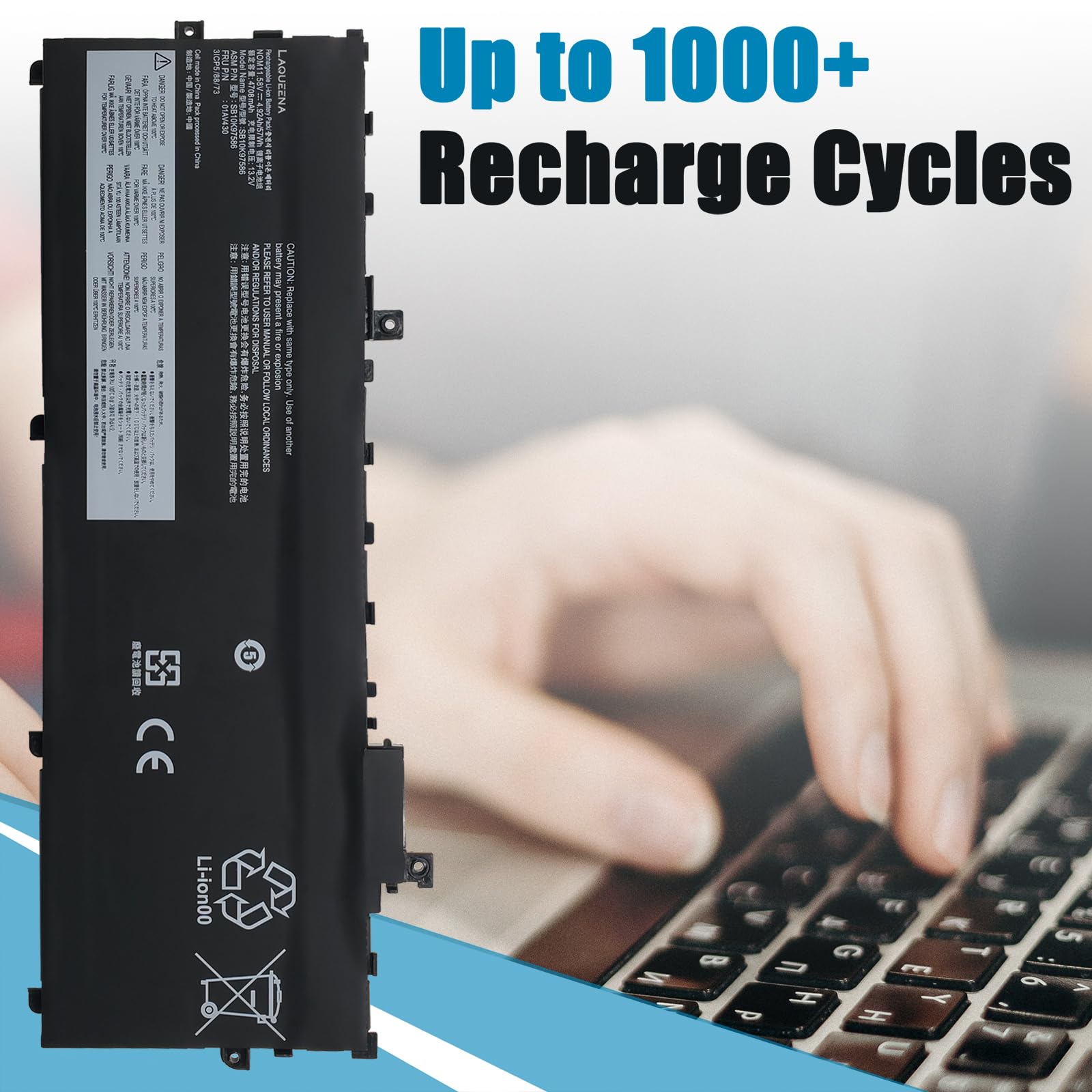 Laqueena Sb10K97586 Laptop Battery Compatible With Lenovo Thinkpad X1 Carbon 5Th Gen (2017)/ X1 Carbon 6Th Gen (2018) Series Sb1