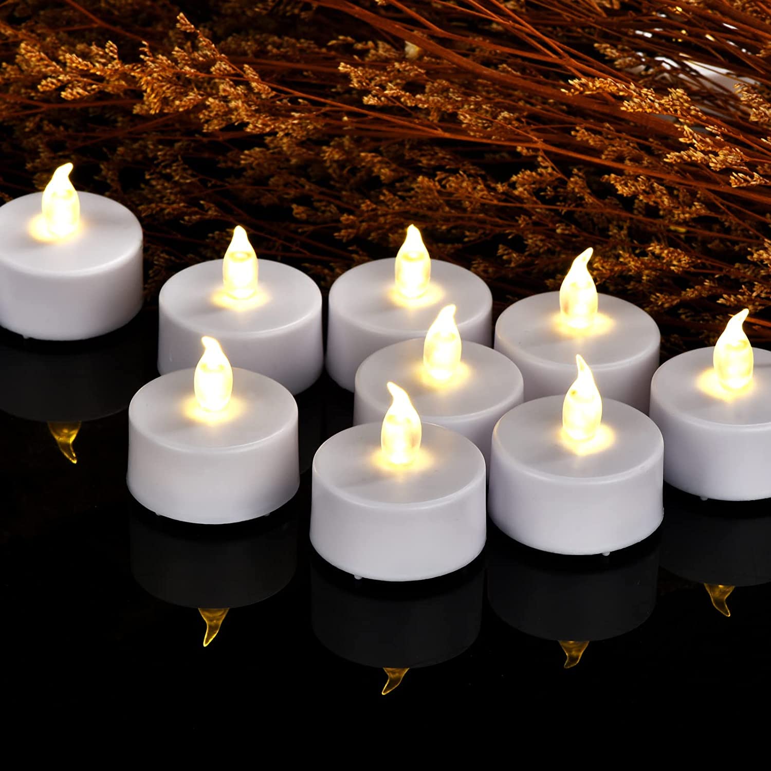 Led Tea Lights Candles  50Pack Flameless Candles Realistic And Bright Flickering Long Lasting 200Hours For Holiday Celebration,P
