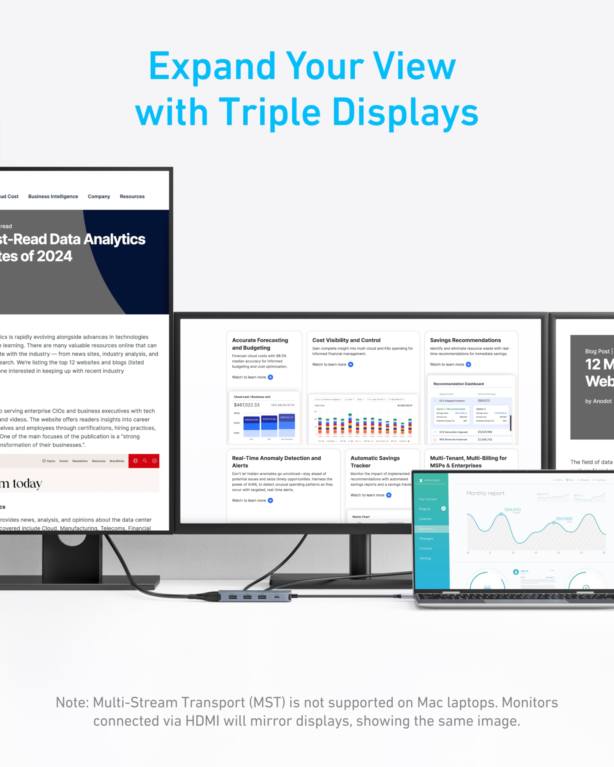 Anker 8 In 1 Usb C Hub, Usb C Docking Station Triple Display Multi Port Dongle With 2 Hdmi And Vga, 5Gbps Data Transfers, Usb Po