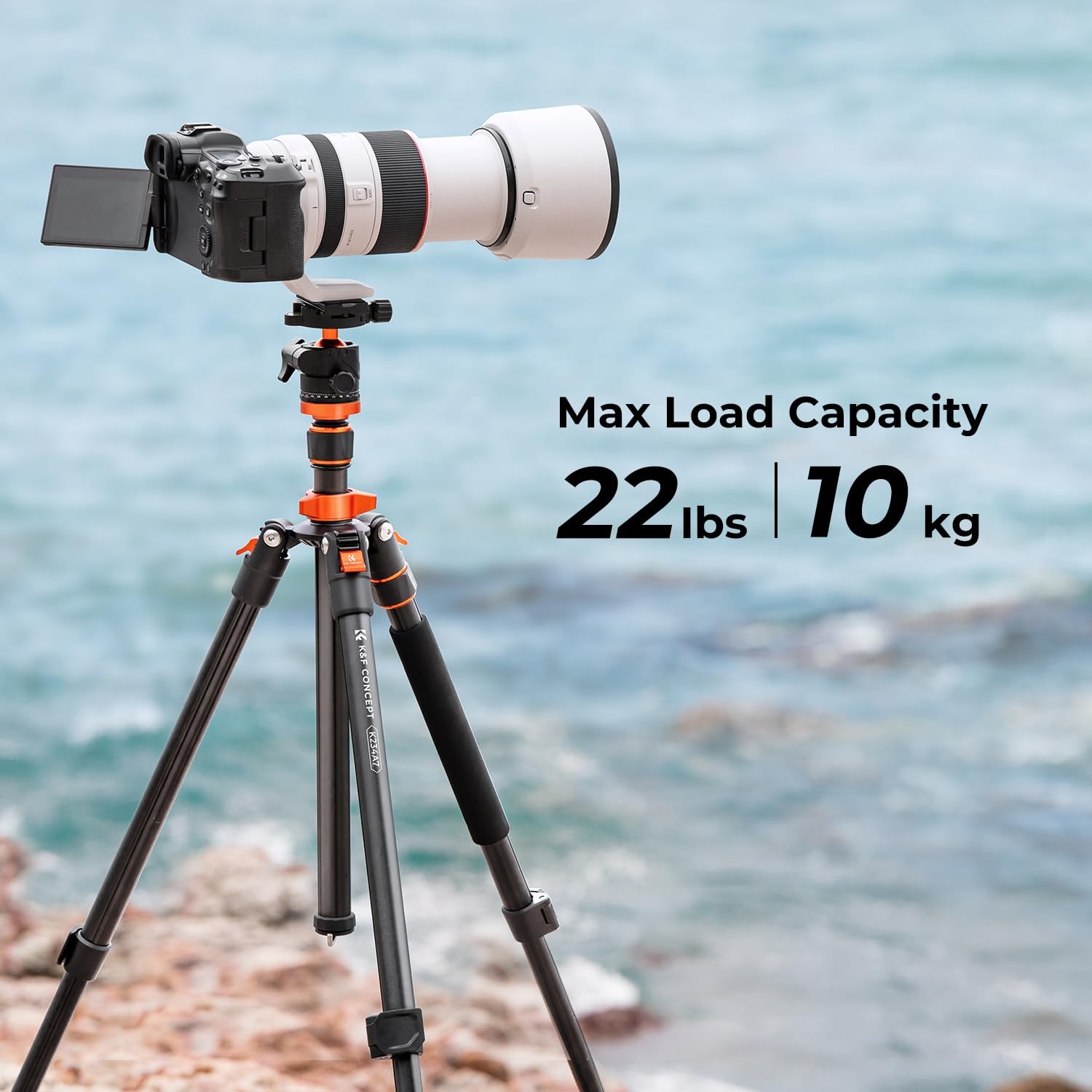 K&F Concept 78 Inch Camera Tripod For Dslr Compact Aluminum Tripod With 360 Degree Ball Head And 10Kg Load For Travel And Work K234A7+Bh 28L (S210)