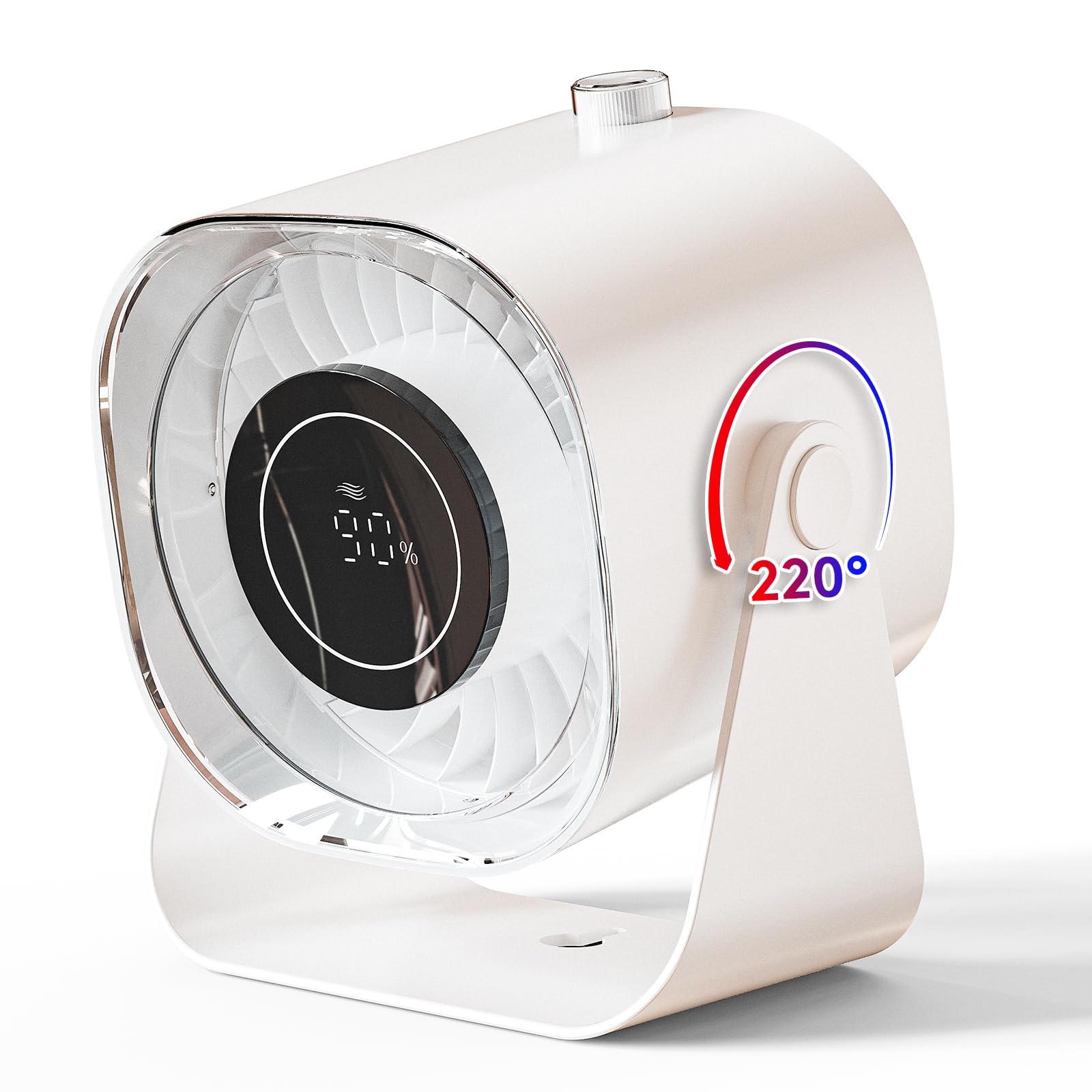 Caronsort Desk Fan, Small Fans For Bedroom, Mini Fan 6 Inches,Table Air Circulator Fans For Desk, Rechargeable Battery Operated