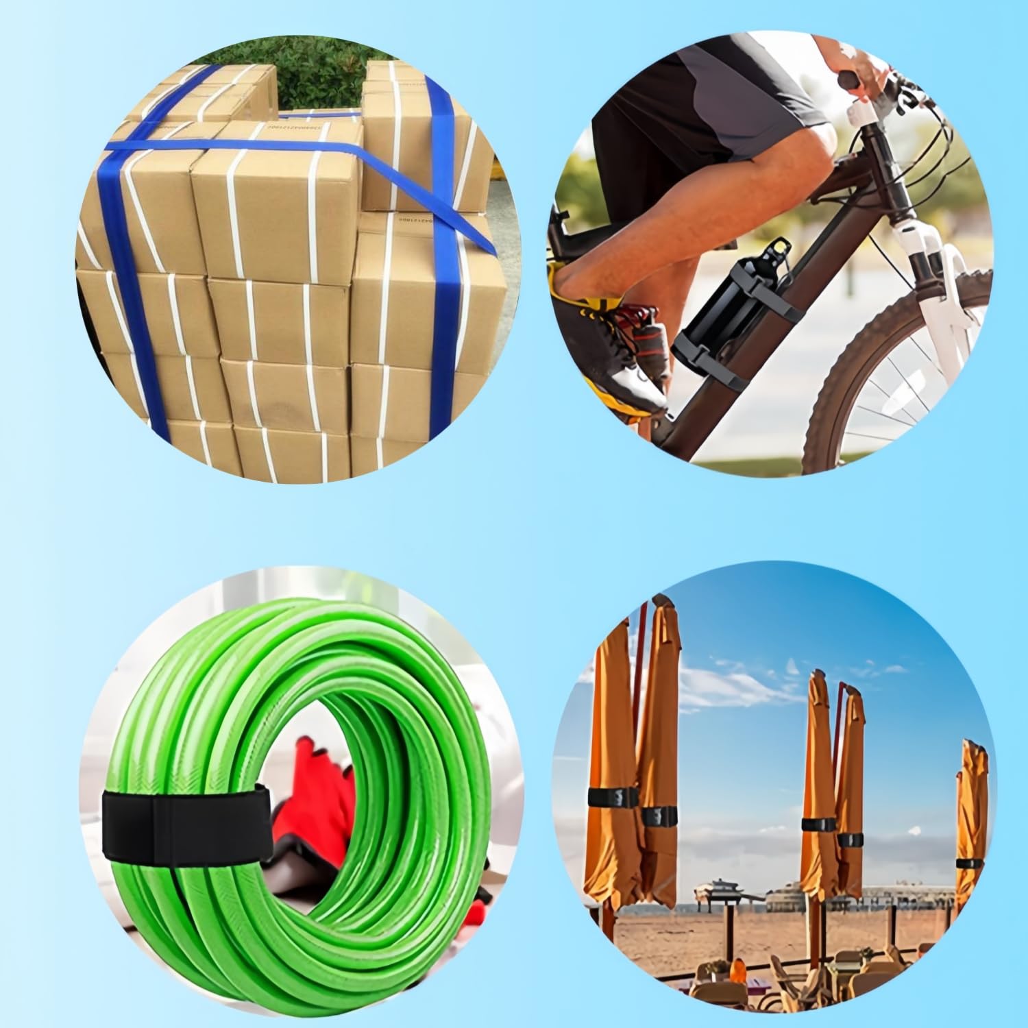 4 Inch Wide 16Ft Cable Ties With 10 Buckles, Jumpso Reusable Heavy Duty Hook And Loop Straps, Straps For Home, Office, Desk, Wir