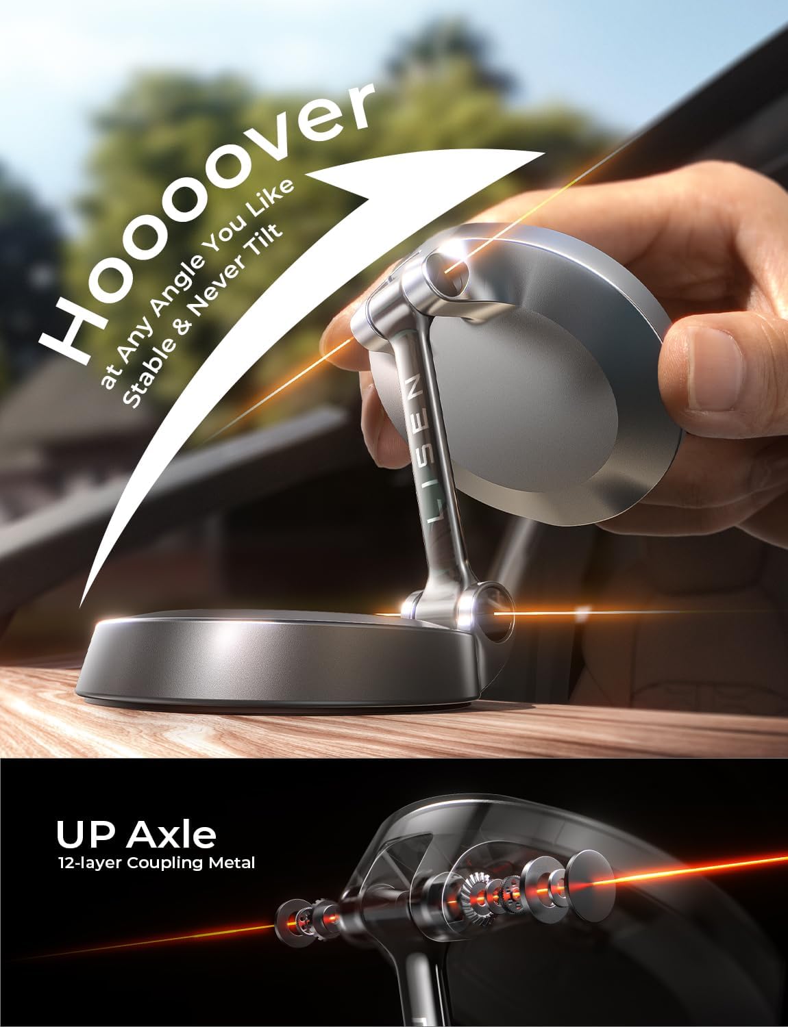 Lisen For Magsafe Car Mount Charger, 15W Fast Charging Ultra Magnetic Car Phone Charger [Mini & Metal], 2024 Magnetic Wireless C