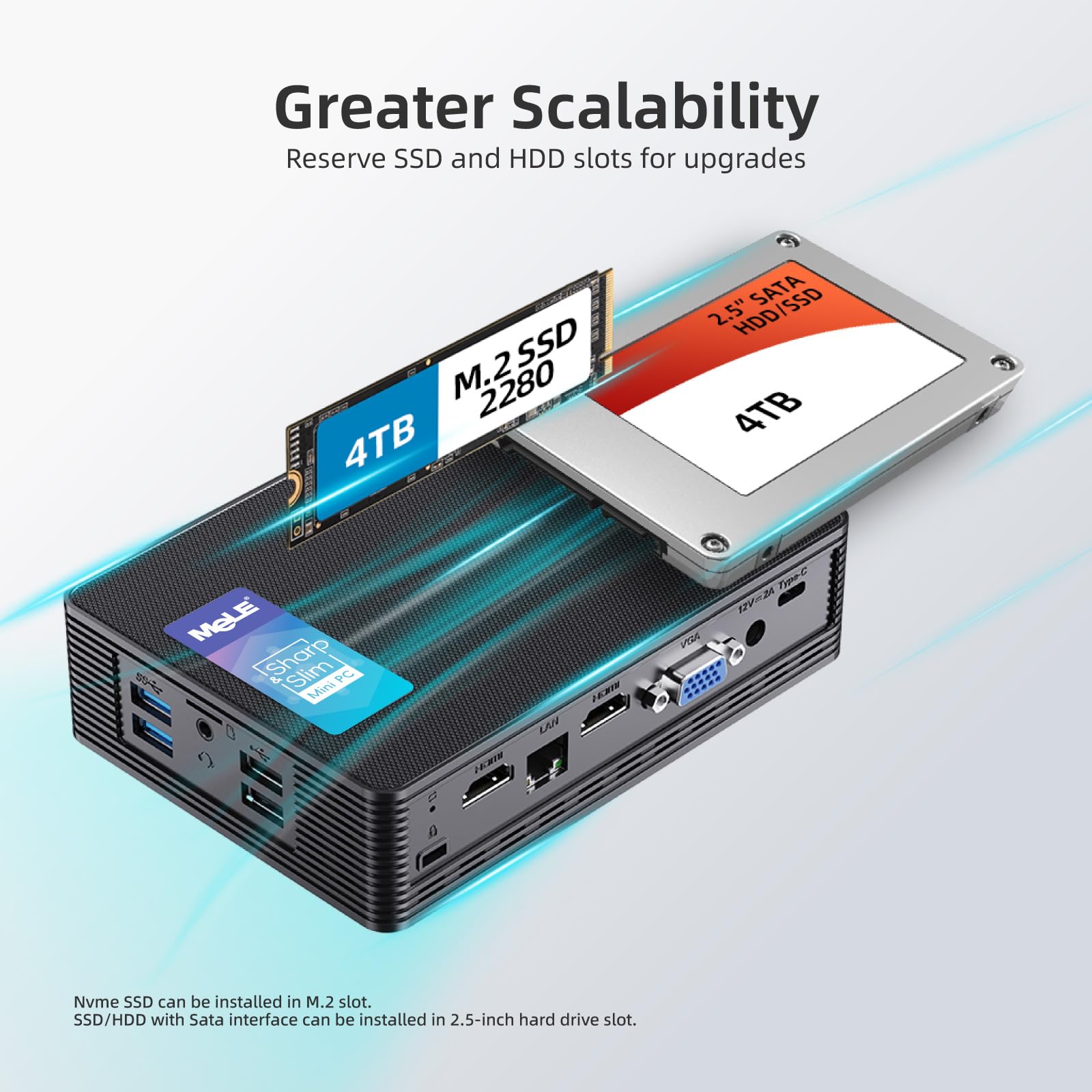 Mele Fanless Mini Pc Quieterhd3 Celeron N5105 16Gb 512Gb Windows 11 Pro Micro Computer Small Desktop Servers With Gigabit Ethern