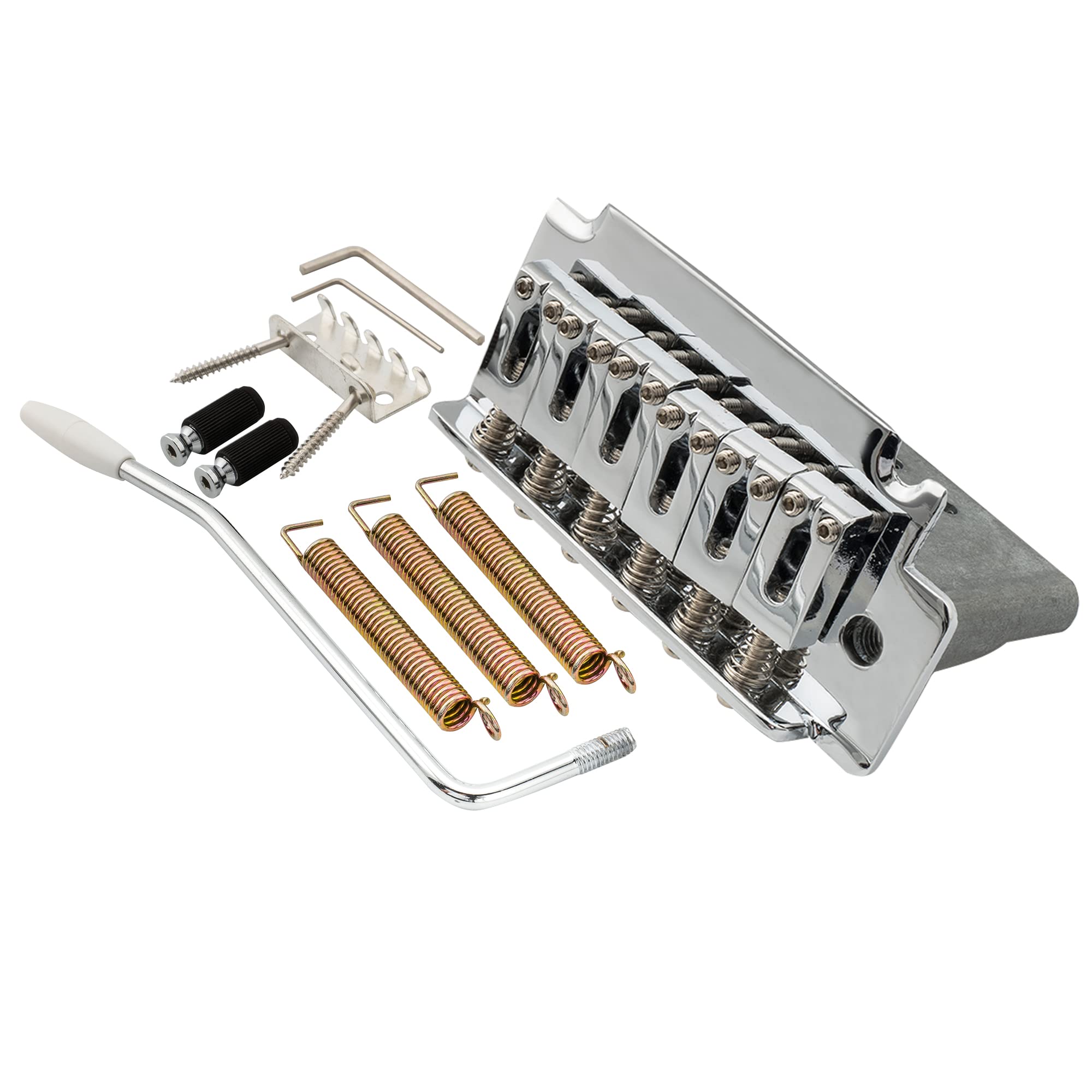 Musiclily Pro 52.5Mm 2 Point Guitar Tremolo Bridge 36Mm Short Zinc Block For Import Squier Strat Electric Guitar, Chrome