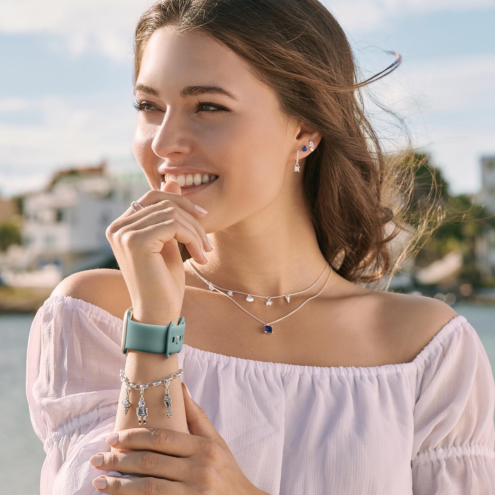 Daqin Compatible With Apple Watch Band 40Mm 41Mm 38Mm 42Mm 44Mm 45Mm 46Mm 49Mm Women Men, Soft Silicone Sport Iwatch Bands Repla