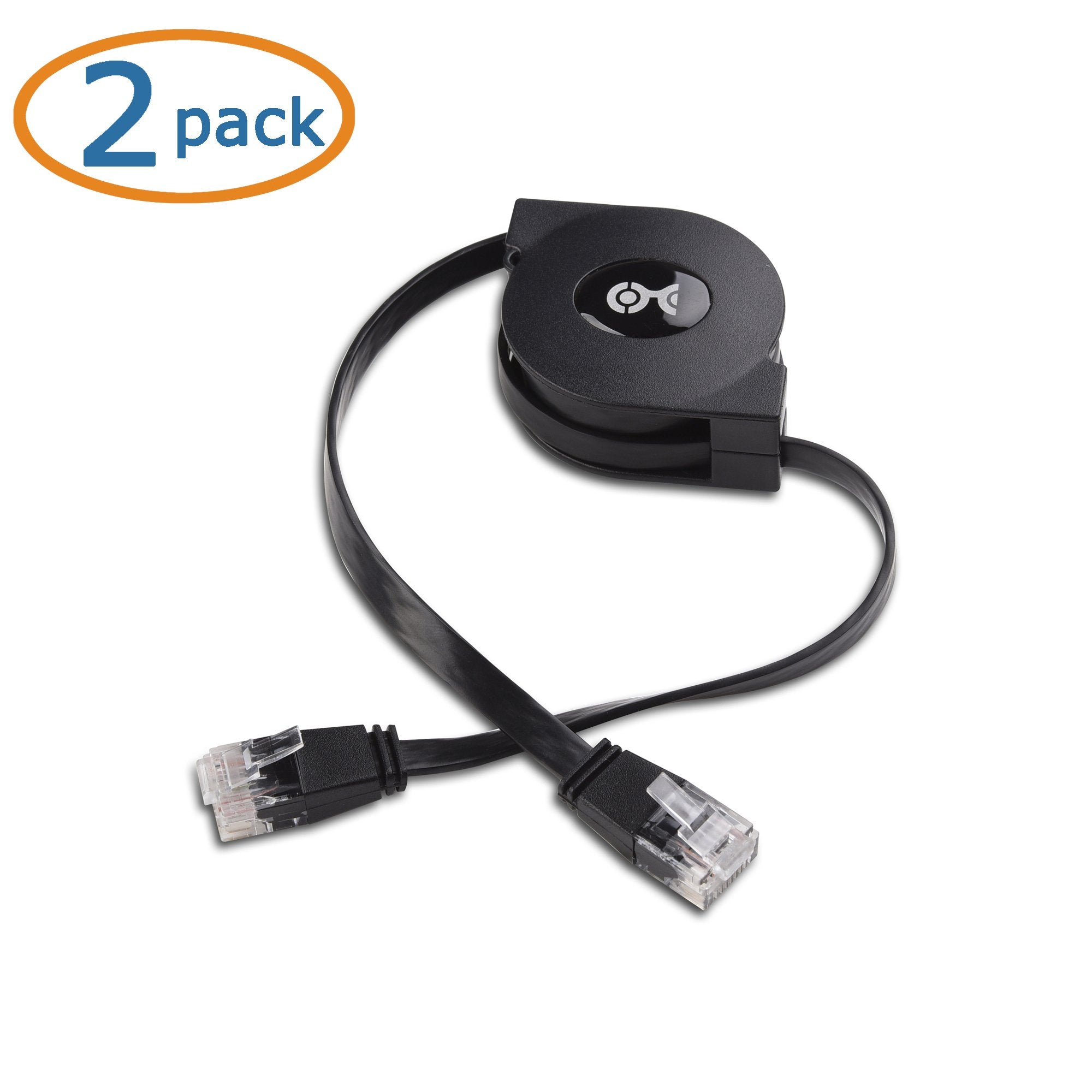 Cable Matters 2 Pack Retractable Ethernet Cable 3ft (Retractable Cat 5e Cable, Retractable Cat 5 Ethernet Cable, Cat5e Cable) Supporting 10/100/1000 Mbps Gigabit Ethernet