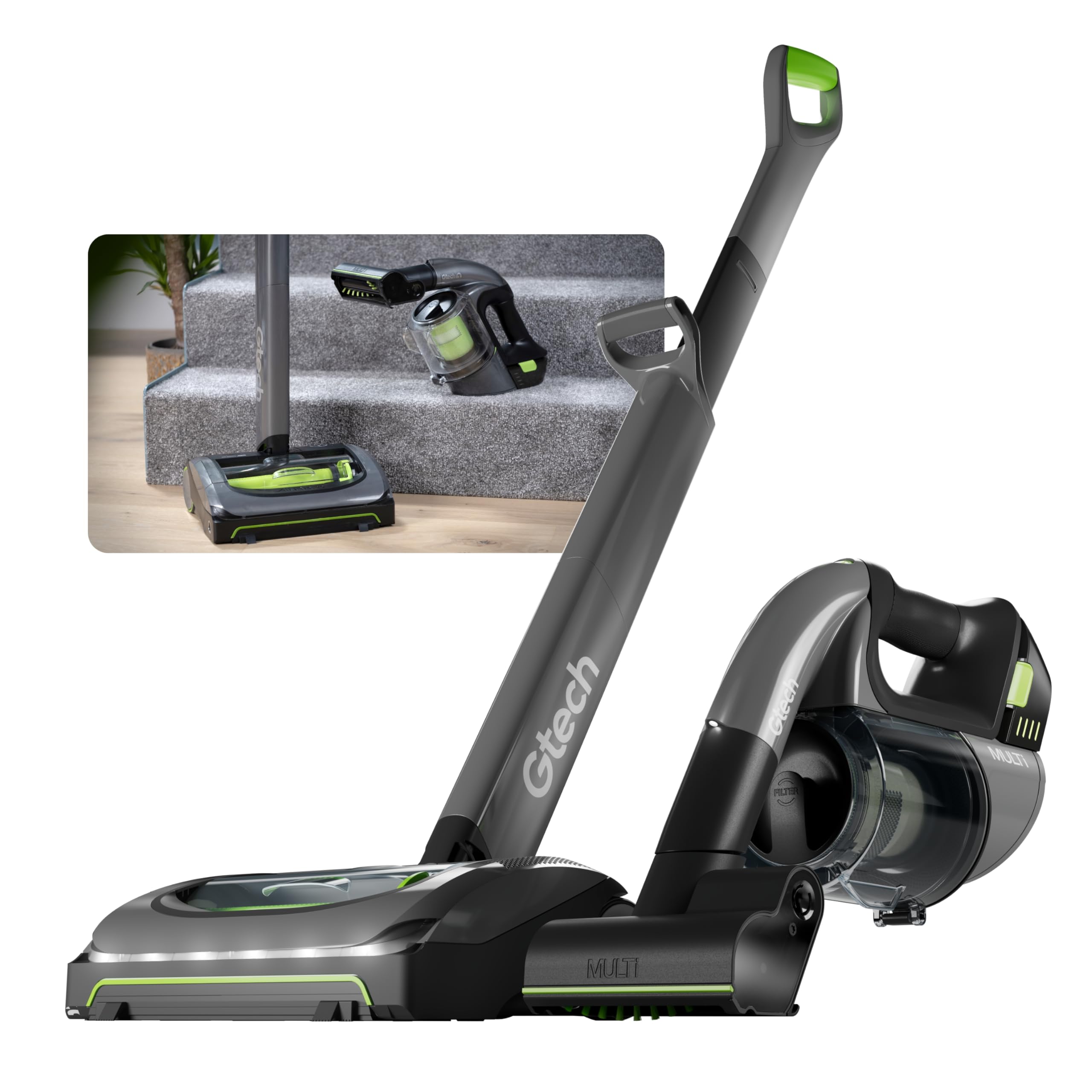 Gtech AirRam MK2 and Multi MK2 Cordless Vacuum Cleaner Bundle - Includes The AirRam 2 Upright and The Multi Portable Handheld - 