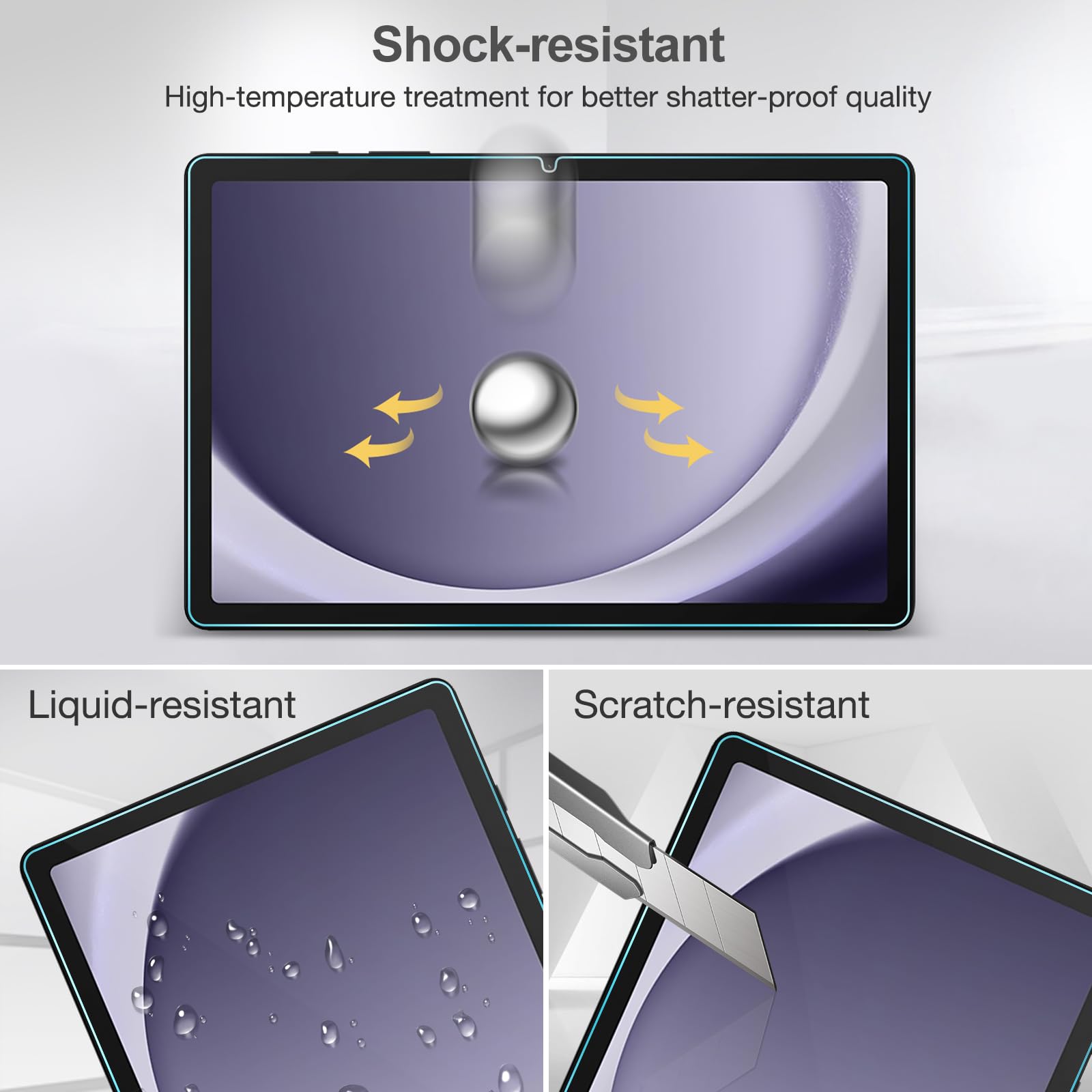 Procase 2 Pack Screen Protector For Galaxy Tab A9 Plus 11 Inch 2023, Hd Tempered Glass 9H Film Guard For 11'' Tab A9+ 5G Tablet