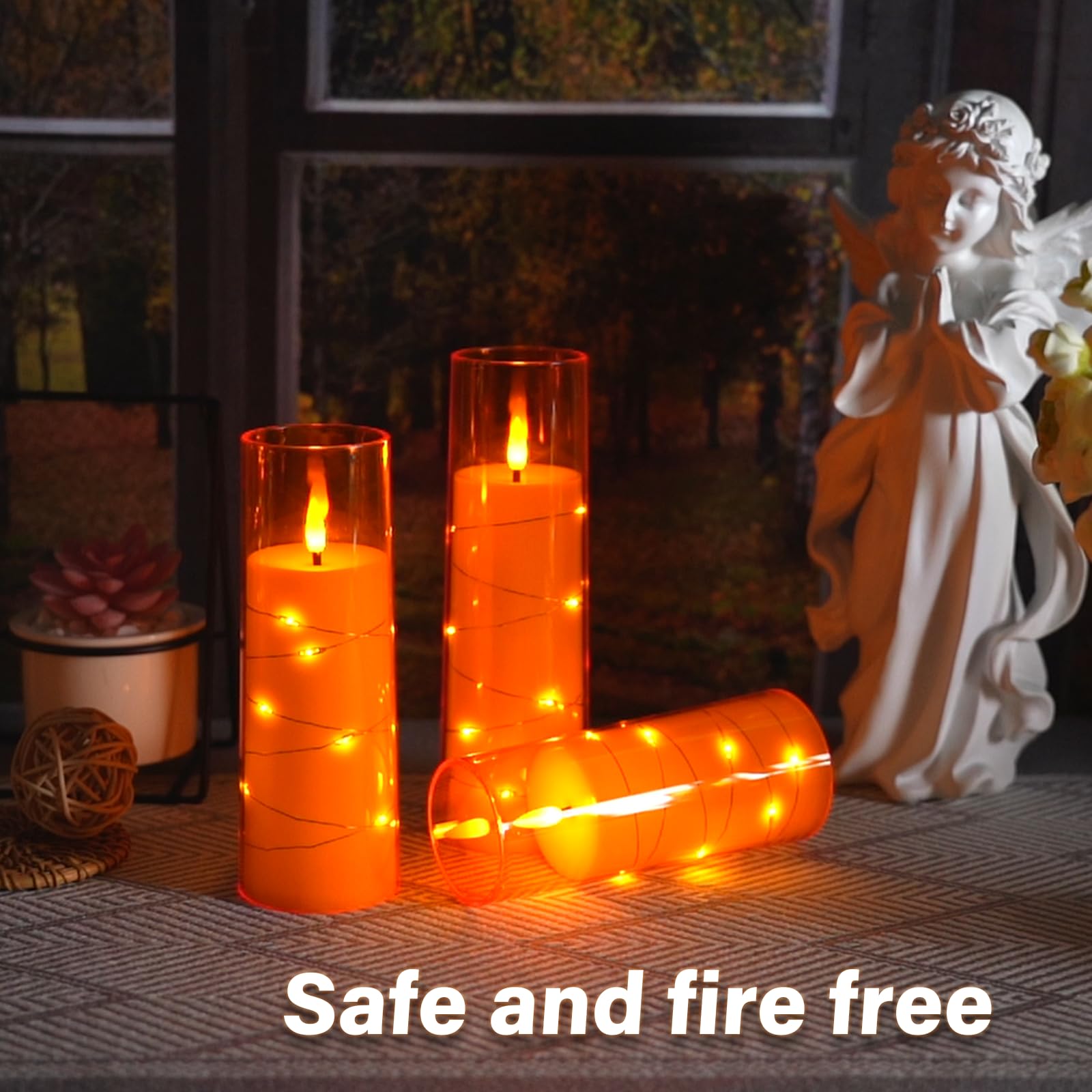 Kakoya Flameless Led Candles With Timer 9 Pc Flickering Flameless Candles For Romantic Ambiance And Home Decoration Stable Acryl