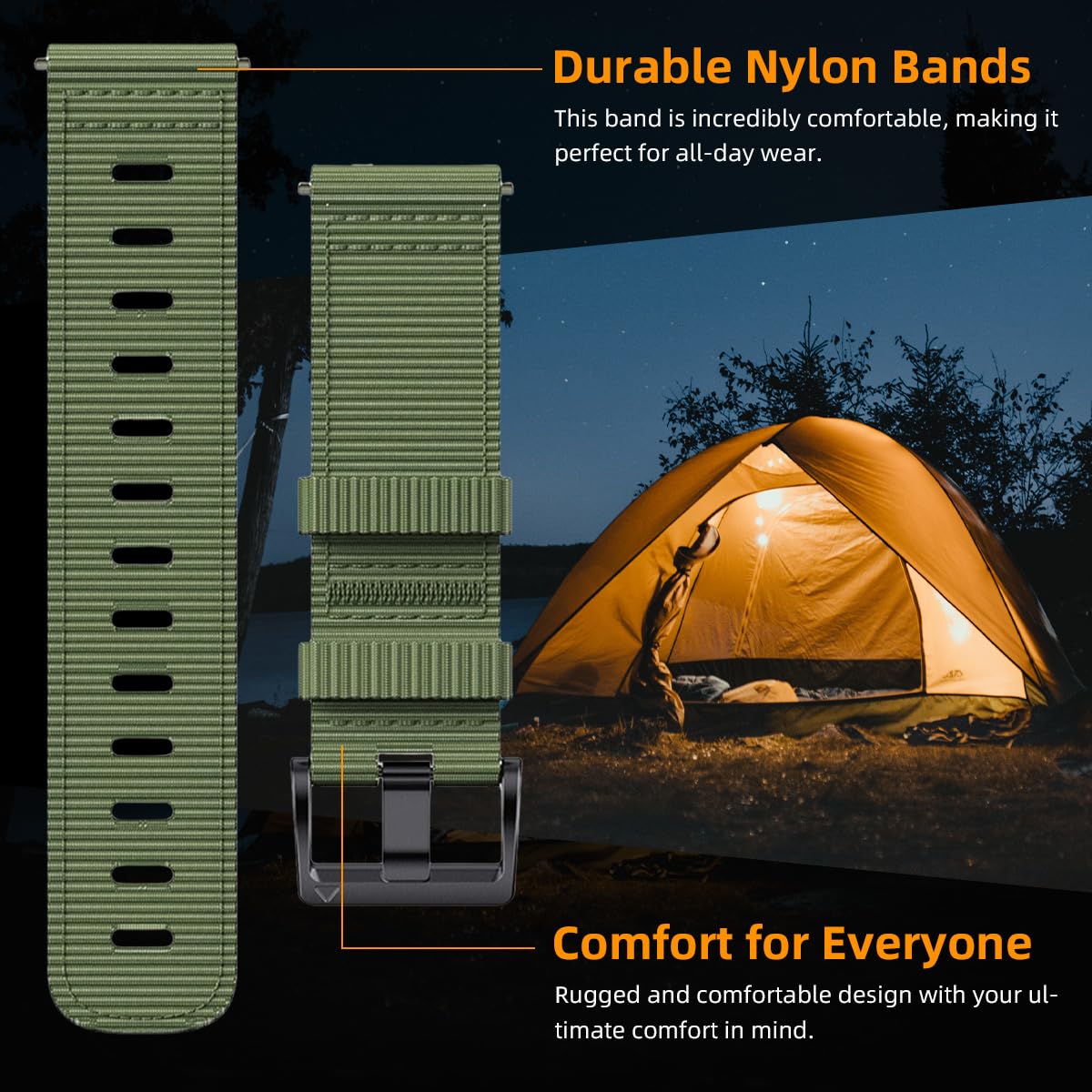 Compatible For Garmin Instinct Watch Band 45Mm 50Mm Men Women,22Mm 26Mm Pro Tactical Camouflage Rugged Nylon Bands For Instinct