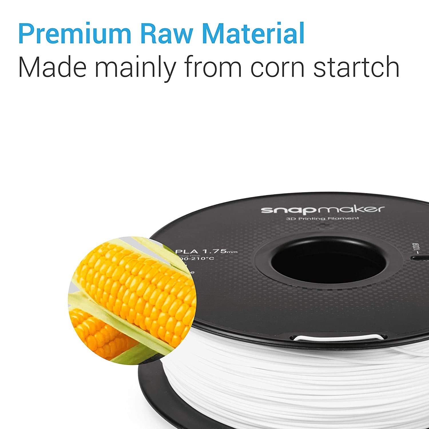 Snapmaker Pla Filament 1.75 Dimensional Accuracy +/  0.05 Mm, 1 Kg White, 1 Pack