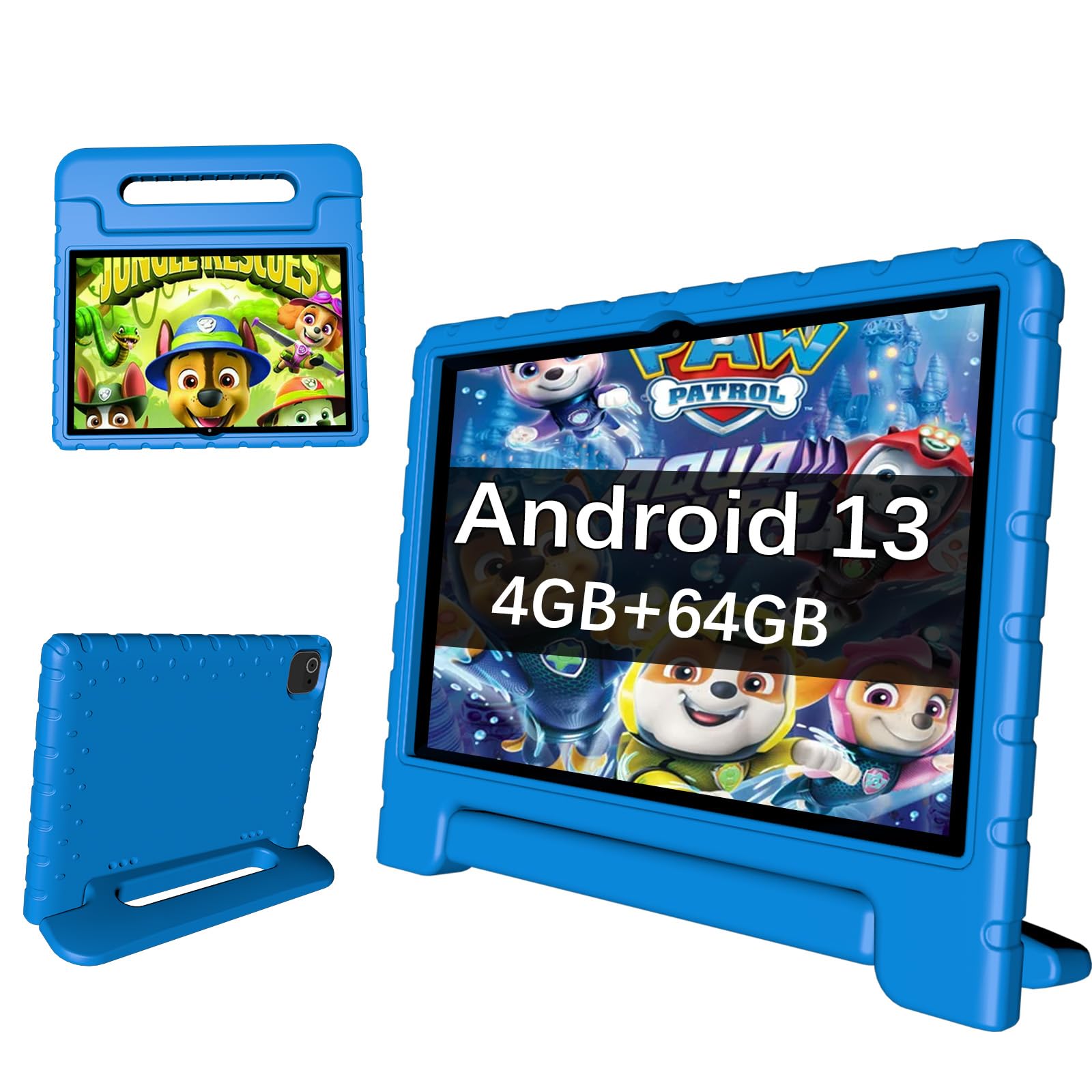 Itdulcet Kids Tablet 10 Inch Android 13, 4Gb Ram+64Gb Rom Toddler Tablet For Children Teen, 2.4G & 5G Wifi, Dual Camera, 10.1'' 