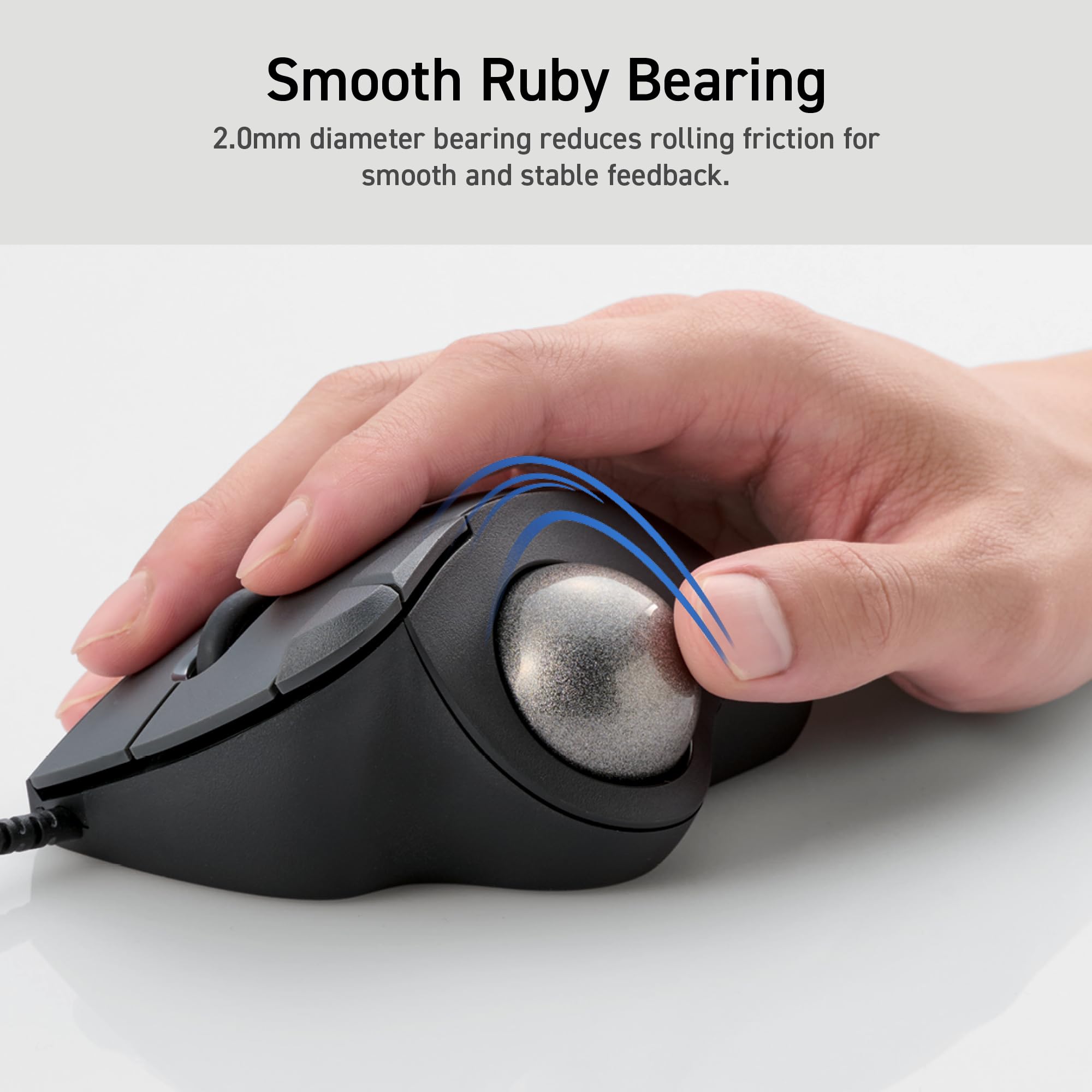 Elecom Ergonomic Comfort Design Trackball Ist Wired Usb A Connection, Smooth Tracking With Ruby Ball Bearing, 36Mm Ball, Thumb Control, Compatible For Windows, Pc, And Mac Black (M It10Urbk)
