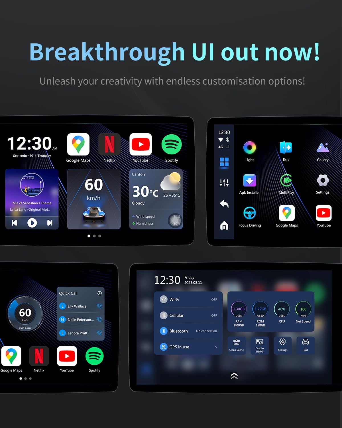 Ottocast P3 Ottoaibox   2024 Android 12 Carplay Ai Box, Wireless Carplay & Android Auto Adapter, 8Gb+128Gb, Hdmi Output, Gps, Vi