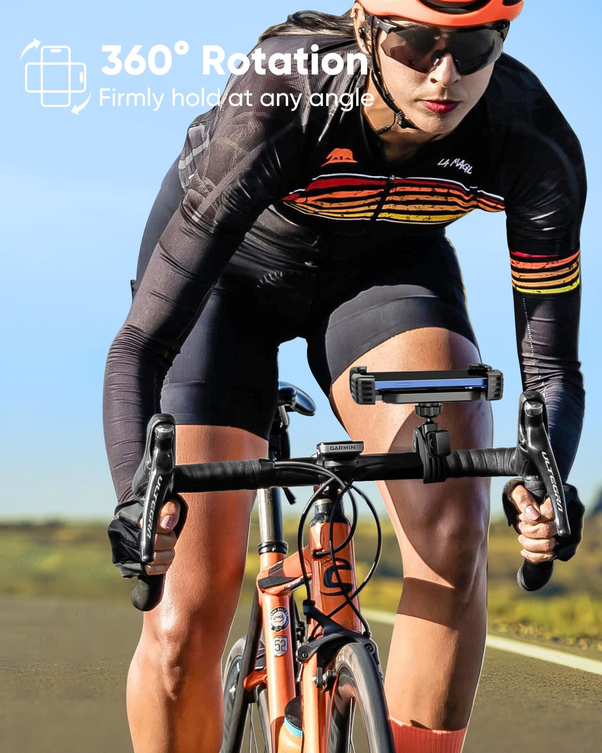 Narmle Bike Motorcycle Phone Mount Holder, [Anti Vibration] Bicycle Phone Holder Handlebar, Ebike Electric Scooter Atv Cell Phon