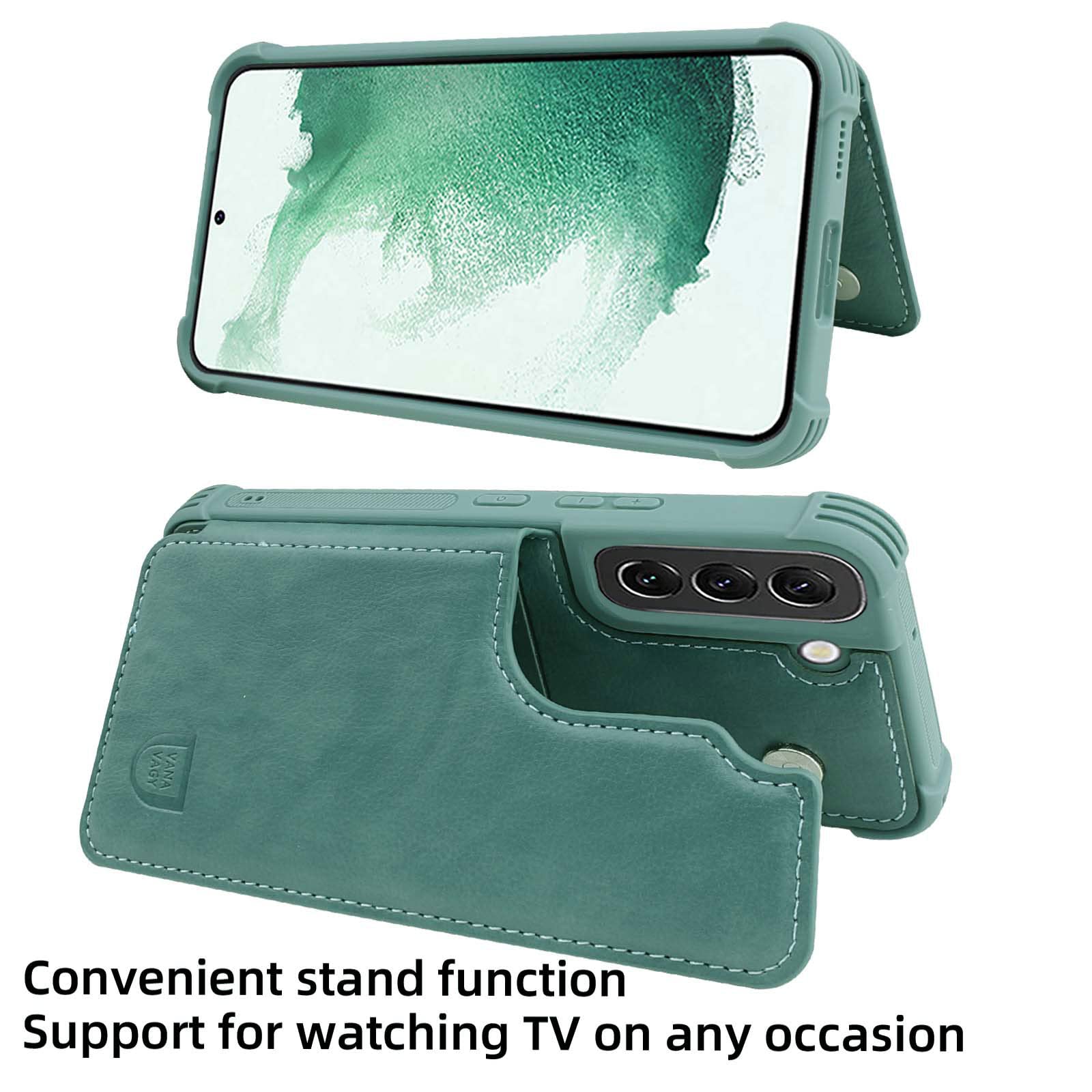 Vanavagy Wallet Case Compatible For Samsung Galaxy S23,Rfid Block Leather Flip Folio Phone Case Fits Magnetic Car Mount With Cre