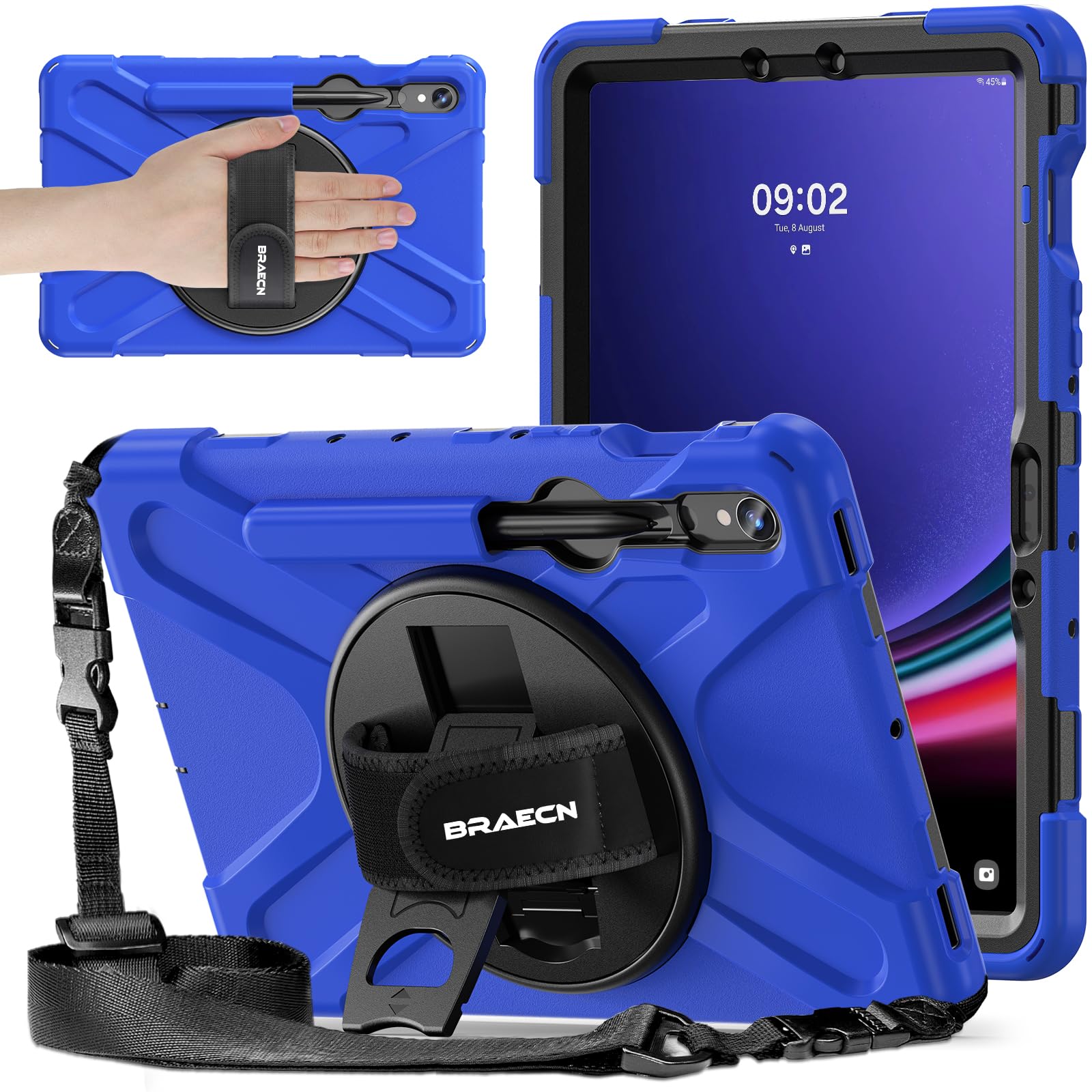 Braecnstock For Samsung Galaxy Tab S9/S8/S7 Case 11'' 2023/2022/2020 S9 Fe Case 10.9'' 2023 Shockproof Protective Galaxy Tab S9/