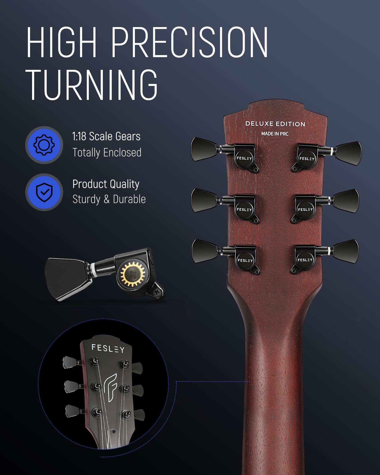 Fesley 39'' Lp Electric Guitar Kit, Full Size Solid Body Electric Guitars For Beginners With Humbucker Pickups, Poplar Body, Mah