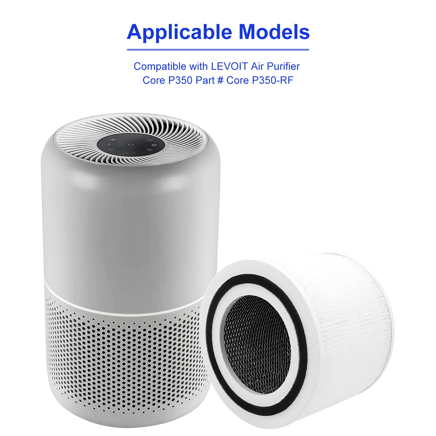 Laukowind For Levoit Core P350 Replacement Filte, Grade 3 In 1 True High Efficiency Activated Carbon Pet Care Allergy Compatible