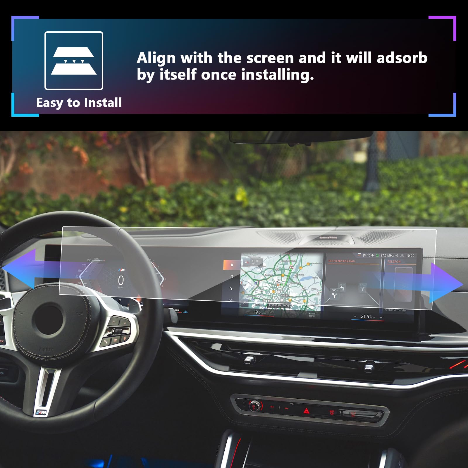 Sxcy Fit For 2024 2025 Bmw X5/X6/X7 Screen Protector [14.9 Inch Navi+12.3Dash] For 2025 Bmw X5/X7 Accessories For Bmw X5/X6/X7 7 Series Accessories 2025(9H Tempered Glass Whole Screen)