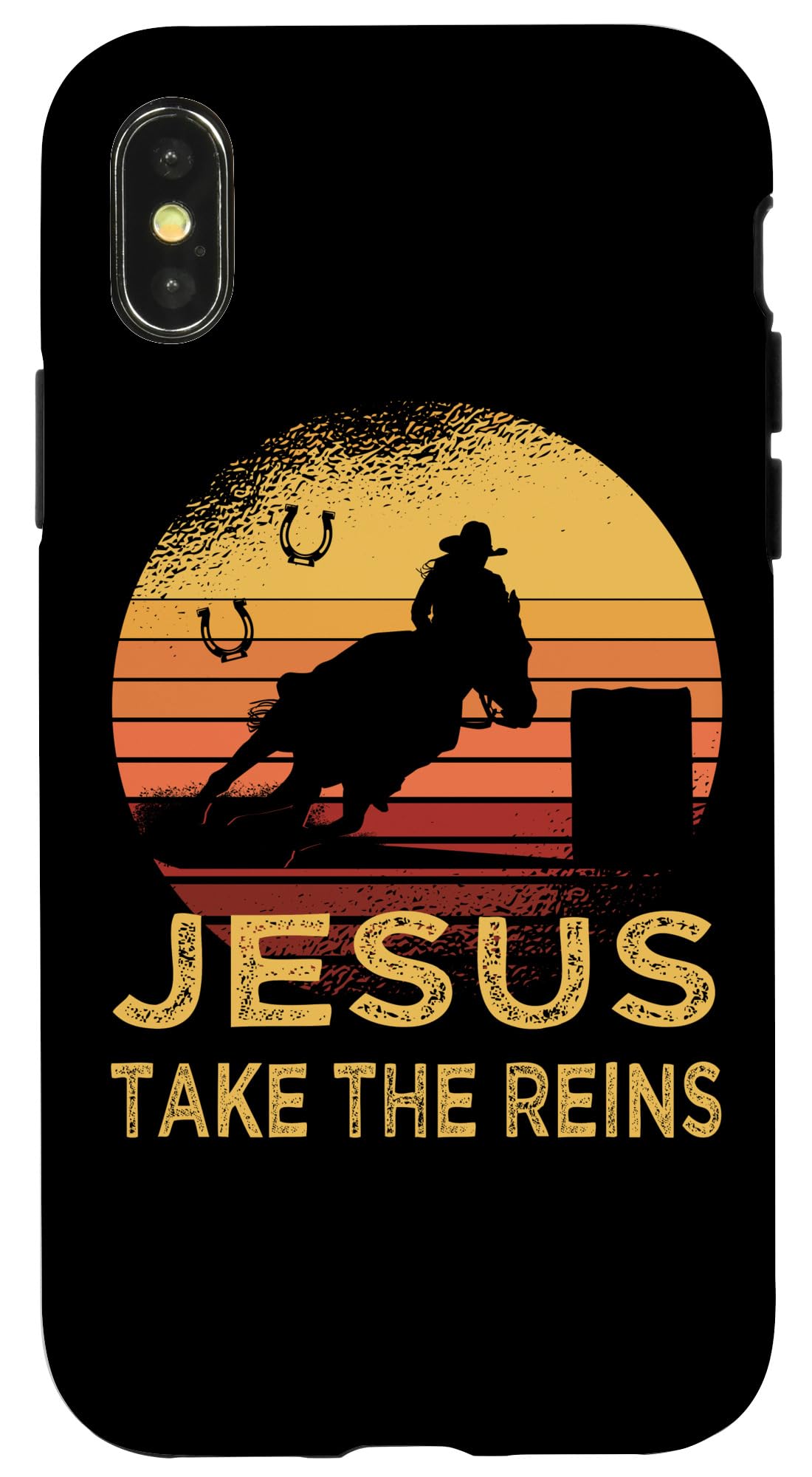 Iphone X/Xs Vintage Retro Horse Barrel Racing Jesus Take The Reins Rodeo Case