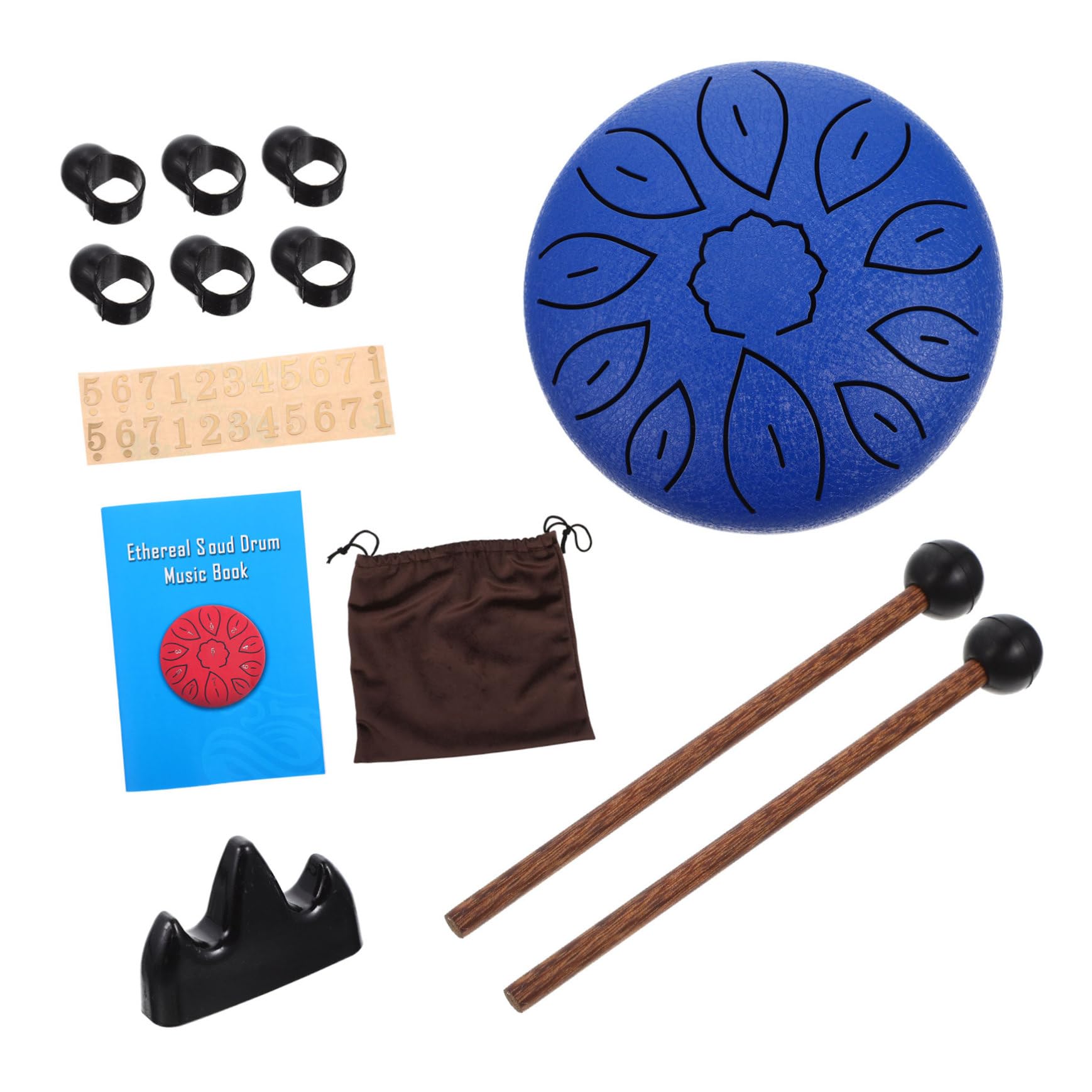 Joinpaya 1Set Note Tongue Drum Ethereal Sound Percussion Instrument For Music Education And Stress Relief Beautiful Blue Finish