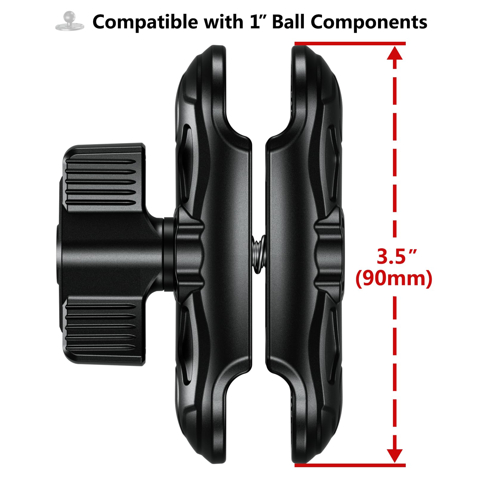 Vazeswin Double Socket Arm 3.5'' Aluminum Alloy Medium Arm Compatible With Ram Mount B Size 1'' Ball Components For Electronic D