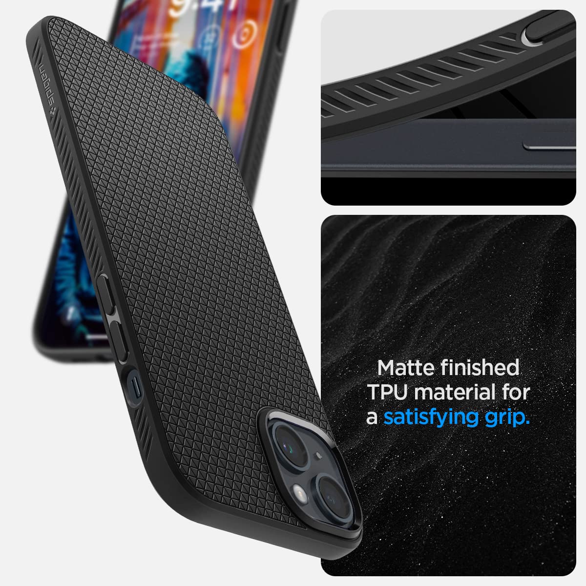 Spigen Liquid Air Designed For Iphone 14 Case (2022) [Military-Grade Protection] - Matte Black