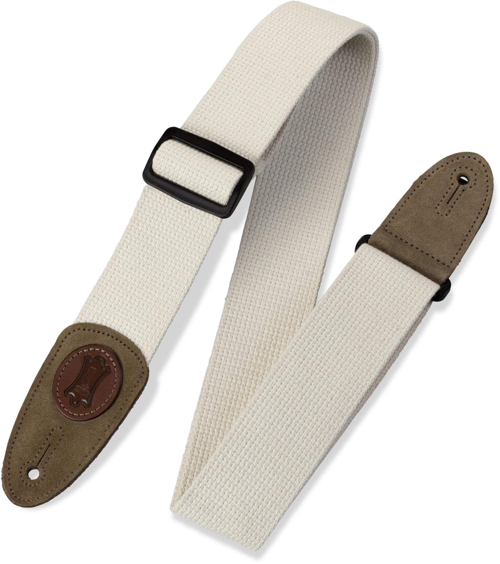 Levys Leathers Signature Cotton Series 2 Guitar Strap with Tri-Glide Adjustment; Natural (MSSC8-NAT)