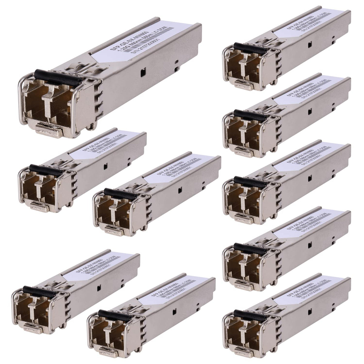 10Pack 1.25G 850Nm Multimode Sfp Lc Transceiver Fiber Module 550 Meters 1000Base Sx Lc Mmf For Cisco Glc Sx Mmd/Sx Mm/Sfp Ge S,F