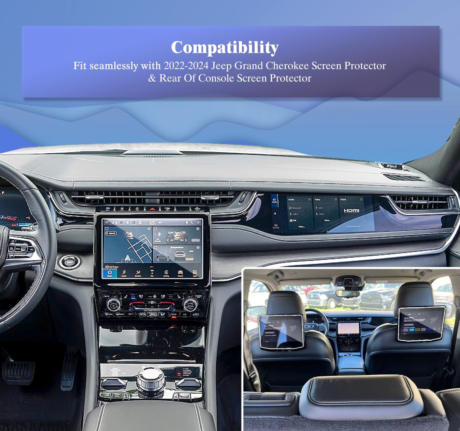 3Pcs For 2024 Grand Cherokee Screen Protector For 2024 Jeep Grand Cherokee Accessories 2022 2023 2024 Jeep Grand Cherokee Naviga