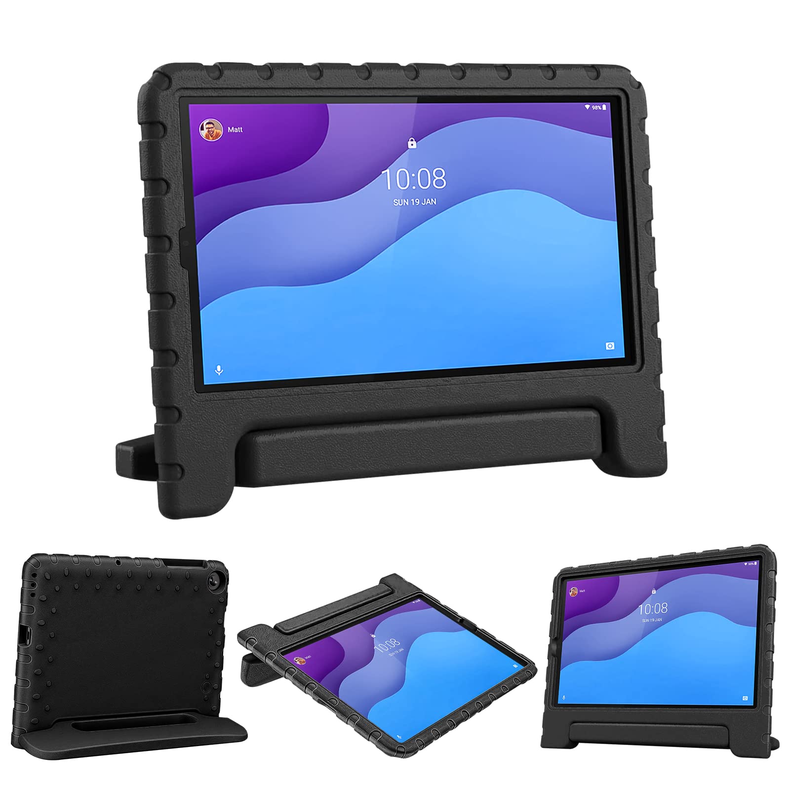 SIMPLEWAY Case Kids for Lenovo Tab M10 HD (2nd Gen) 10.1  2020 case Model TB-X306X/TB-X306F,Shockproof Lightweight Handle Stand 