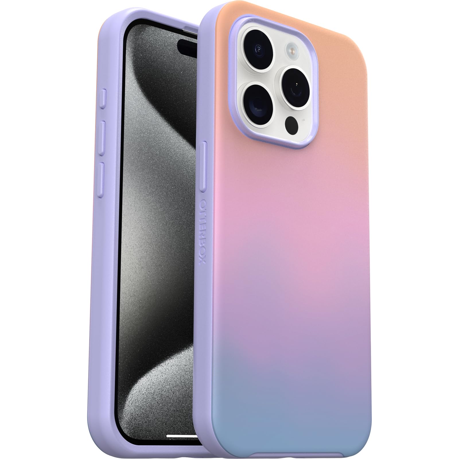 Otterbox Iphone 15 Pro (Only) Symmetry Series Case   Soft Sunset (Purple), Snaps To Magsafe, Ultra Sleek, Raised Edges Protect C