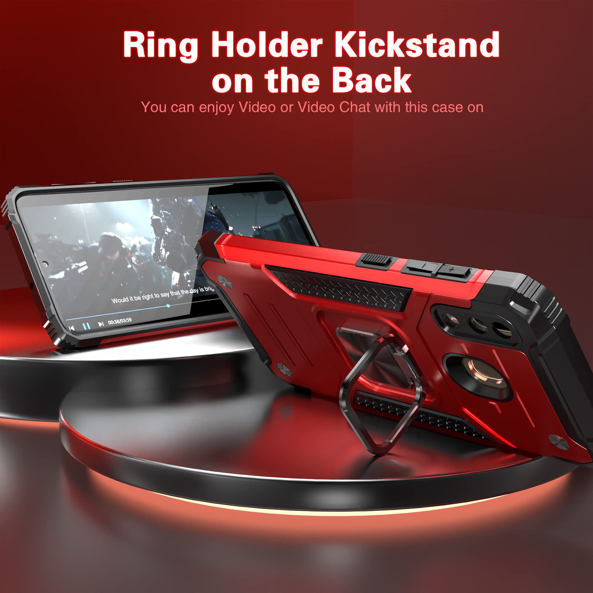 Idystar Galaxy A20 Case With Screen Protector, Galaxy A30 Case, Shockproof Drop Test Cover With Car Mount Kickstand Lightweight